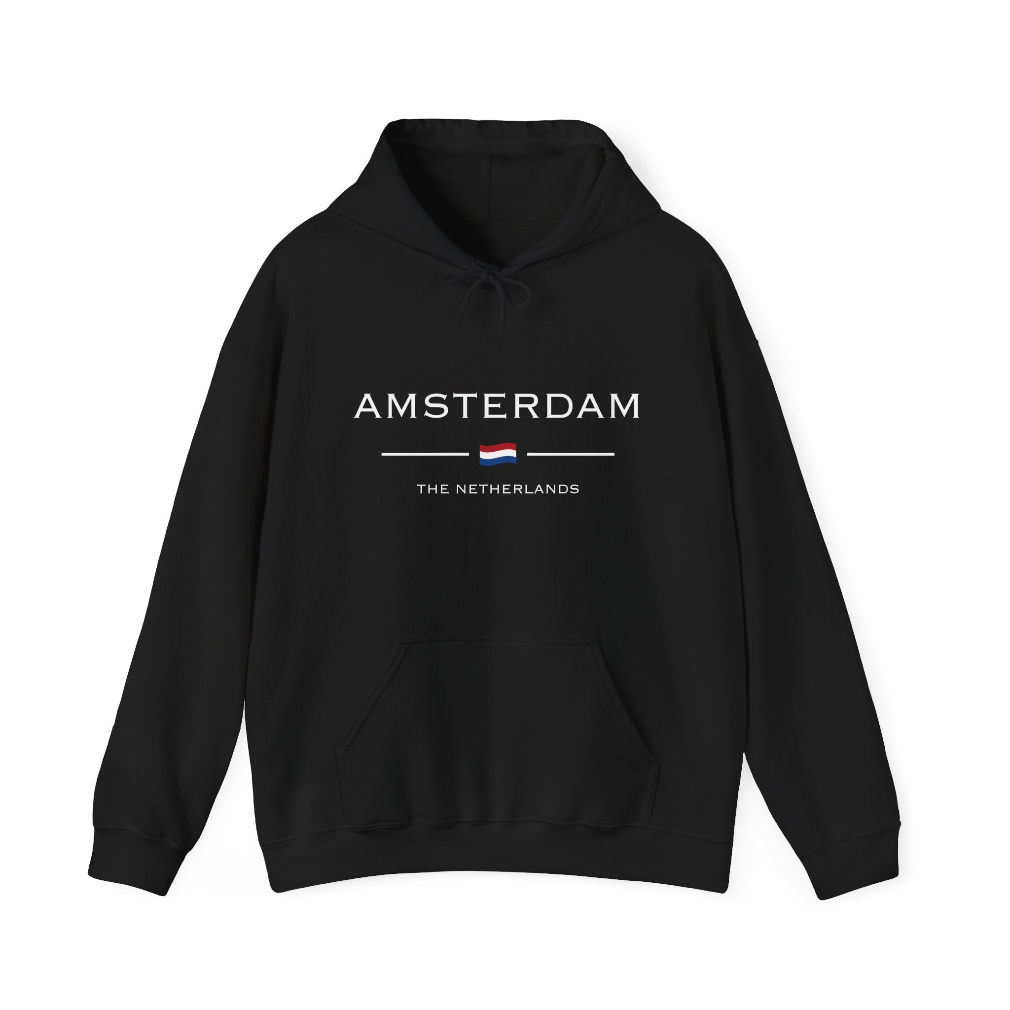 Amsterdam Hoodie Zwart vooraanzicht