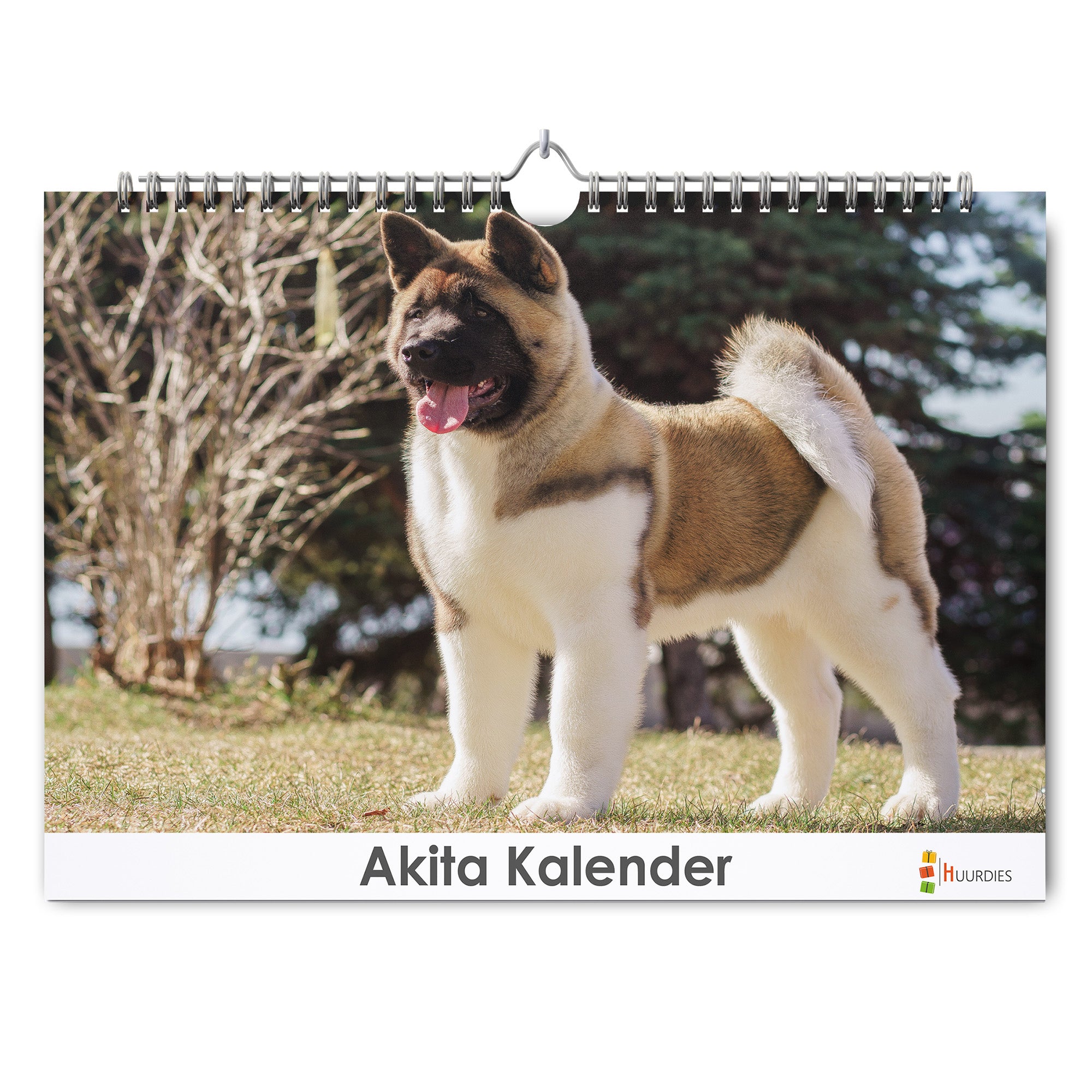 Akita verjaardagskalender met afbeelding van akita, Huurdies