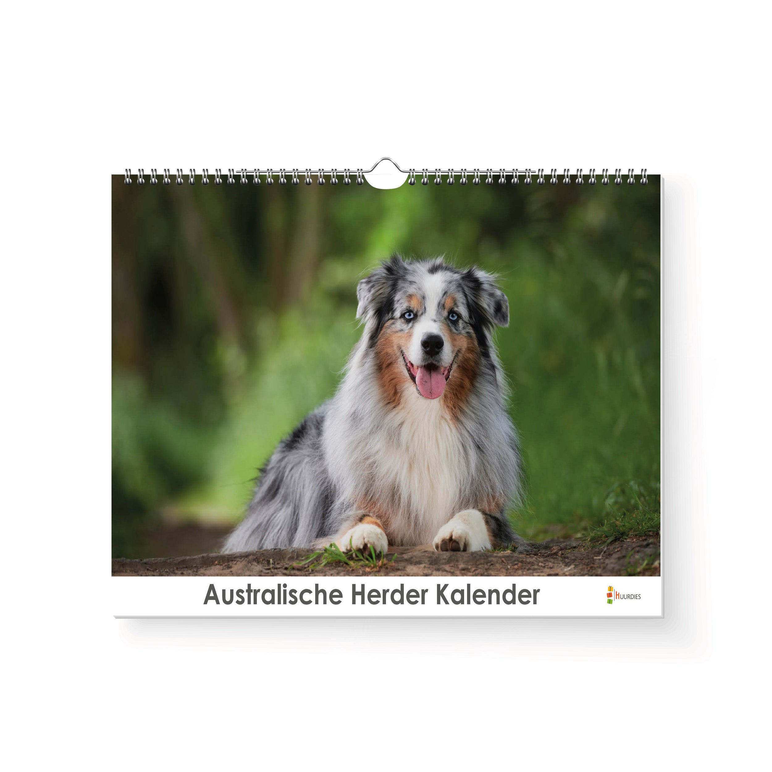 Australische Herder verjaardagskalender met afbeelding van australische herder, Huurdies
