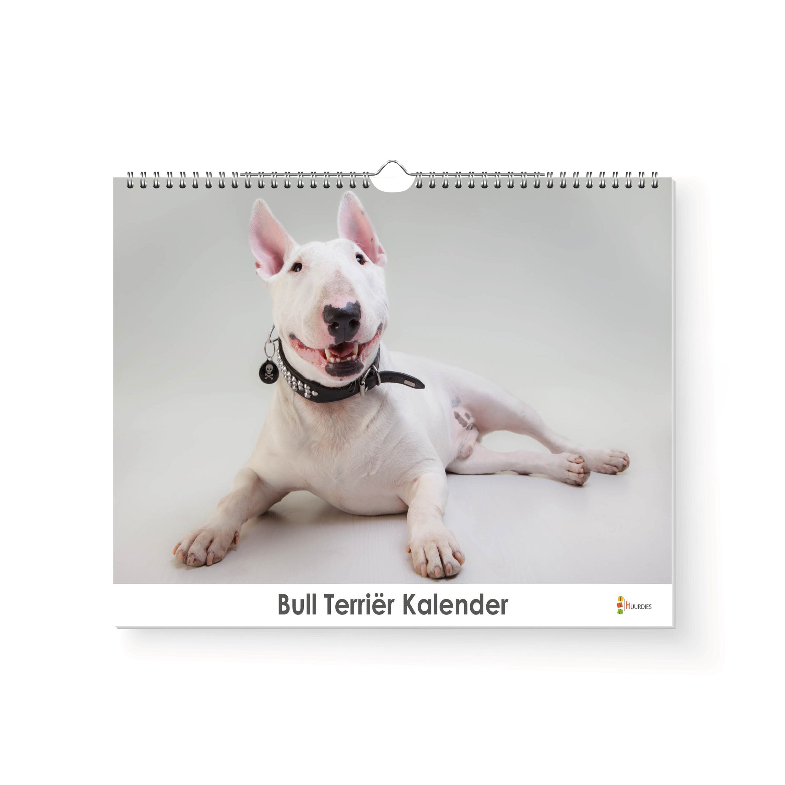 Bull Terriër verjaardagskalender met afbeelding van bull terriër, Huurdies