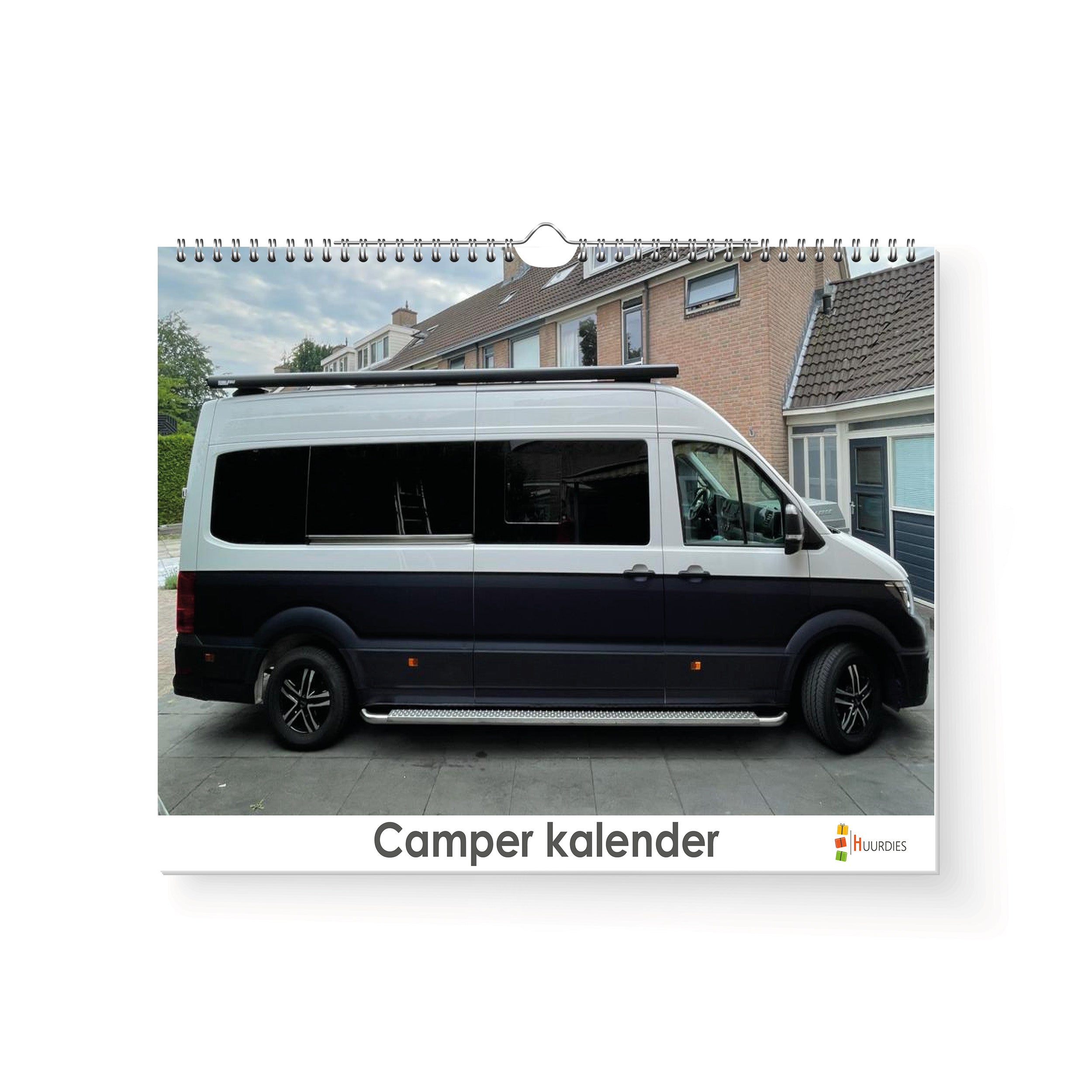 Camper verjaardagskalender met afbeelding van camper, Huurdies