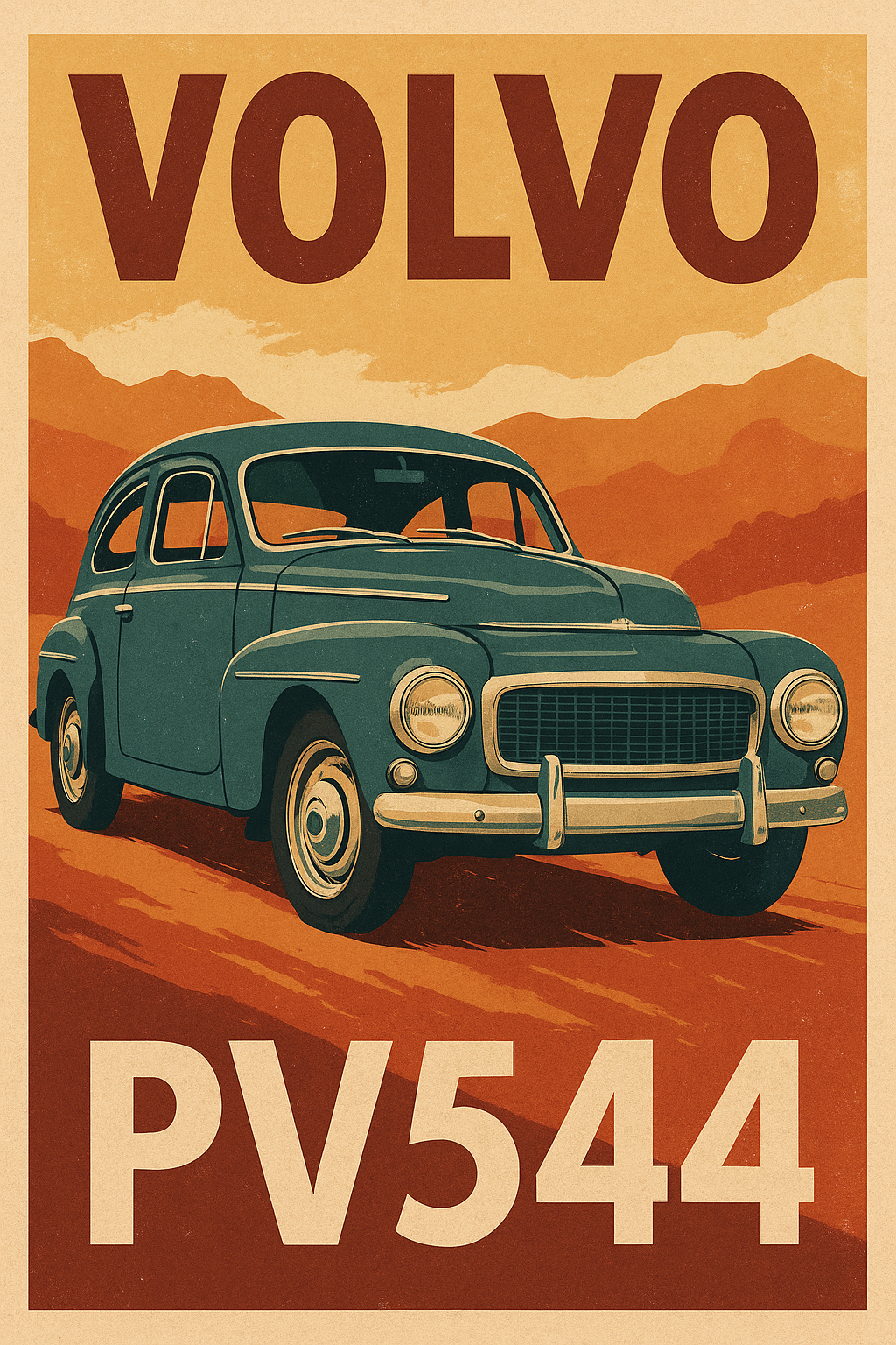 Retro Car Poster - Huurdies