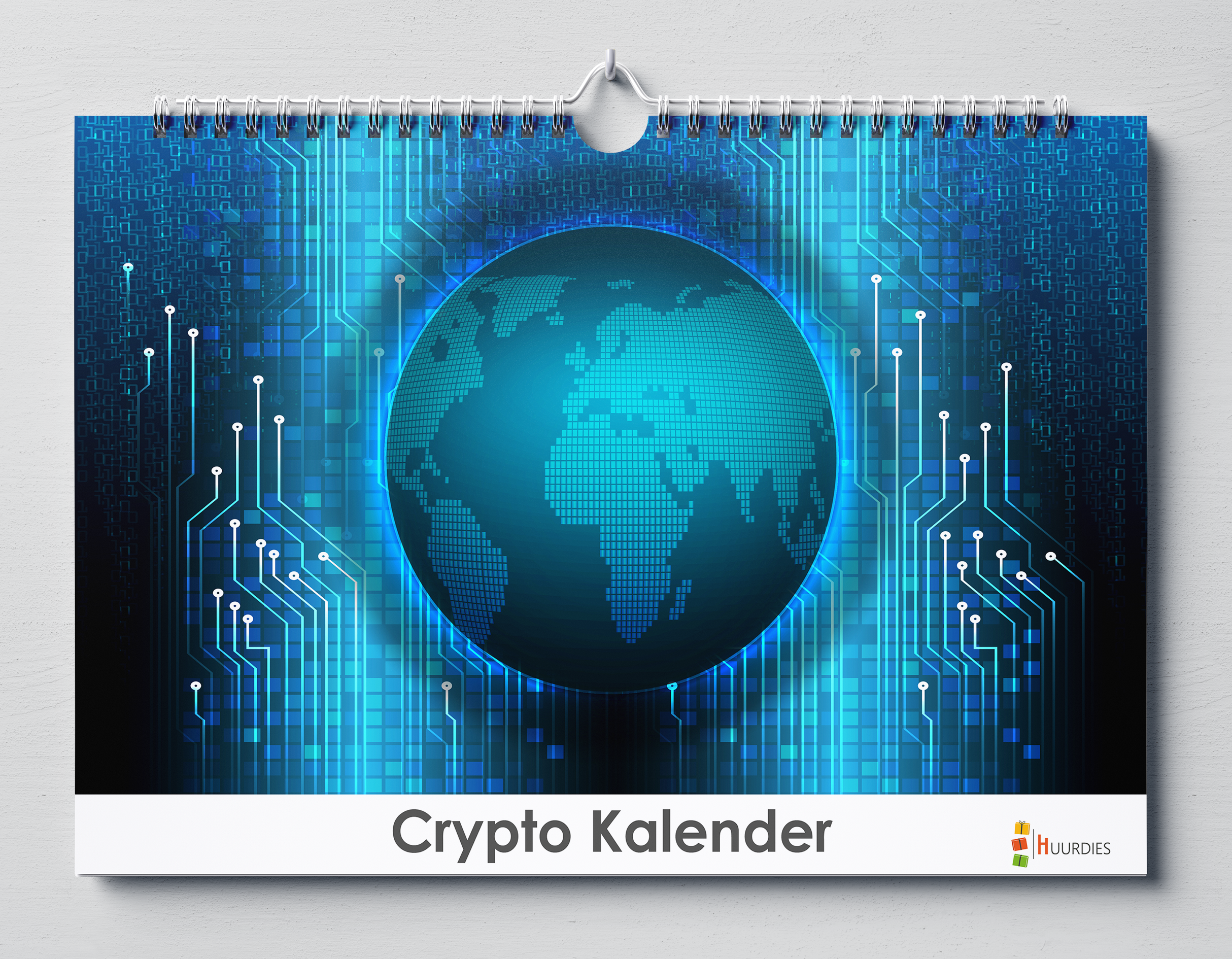 Crypto verjaardagskalender met afbeelding van crypto, Huurdies
