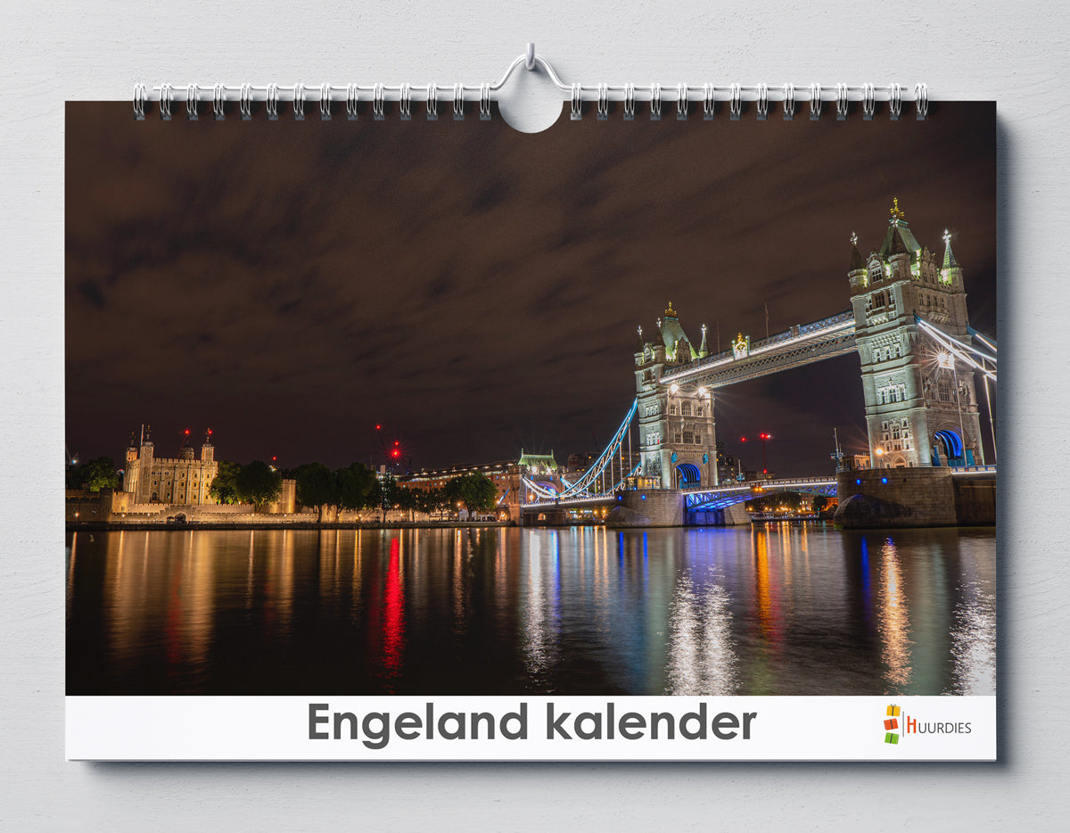 Engeland verjaardagskalender met afbeelding van engeland, Huurdies