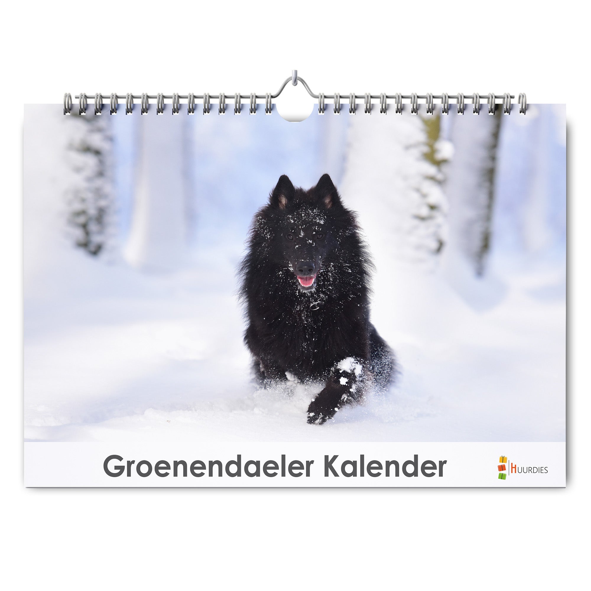 Groenendaeler verjaardagskalender met afbeelding van groenendaeler, Huurdies