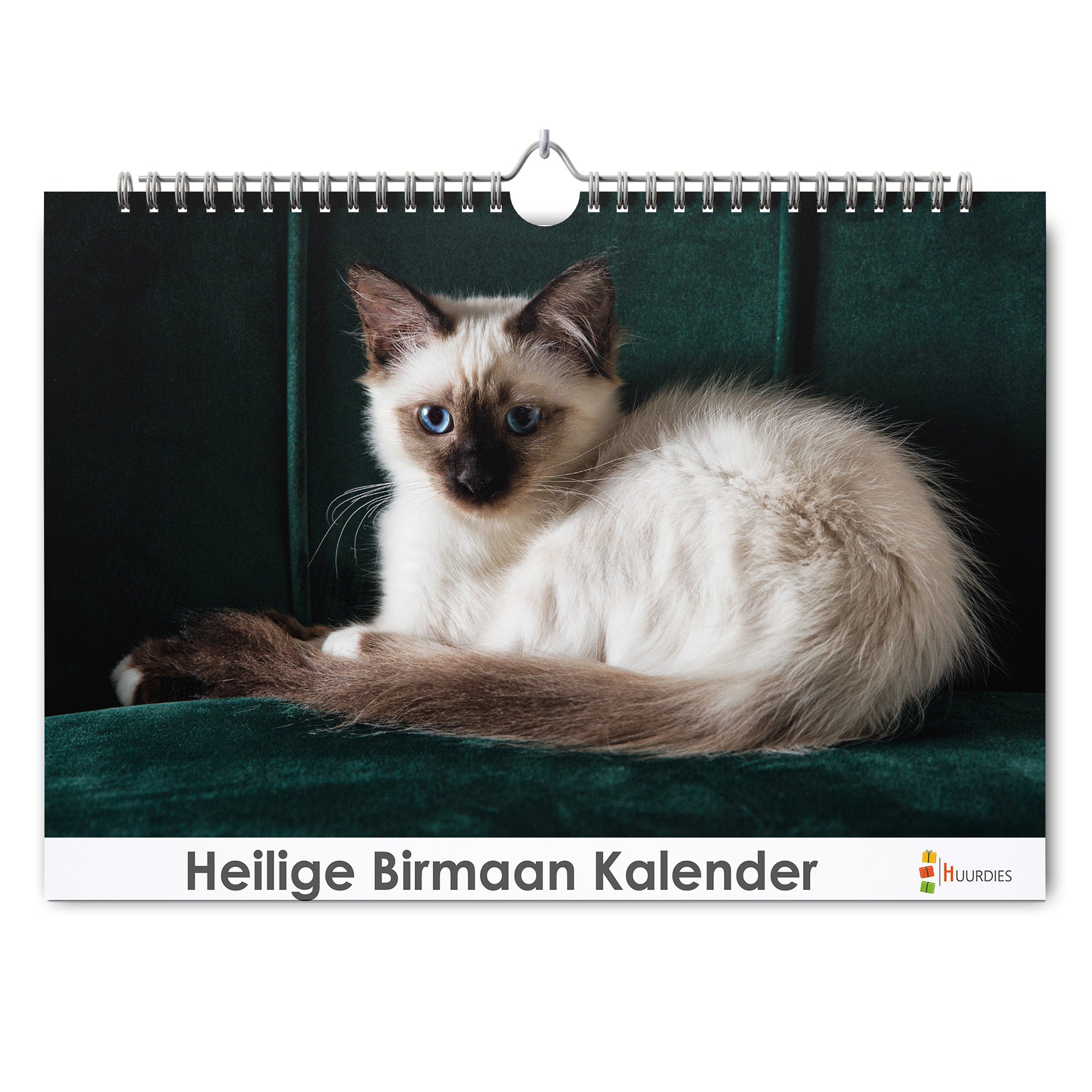 Heilige Birmaan verjaardagskalender met afbeelding van heilige birmaan, Huurdies