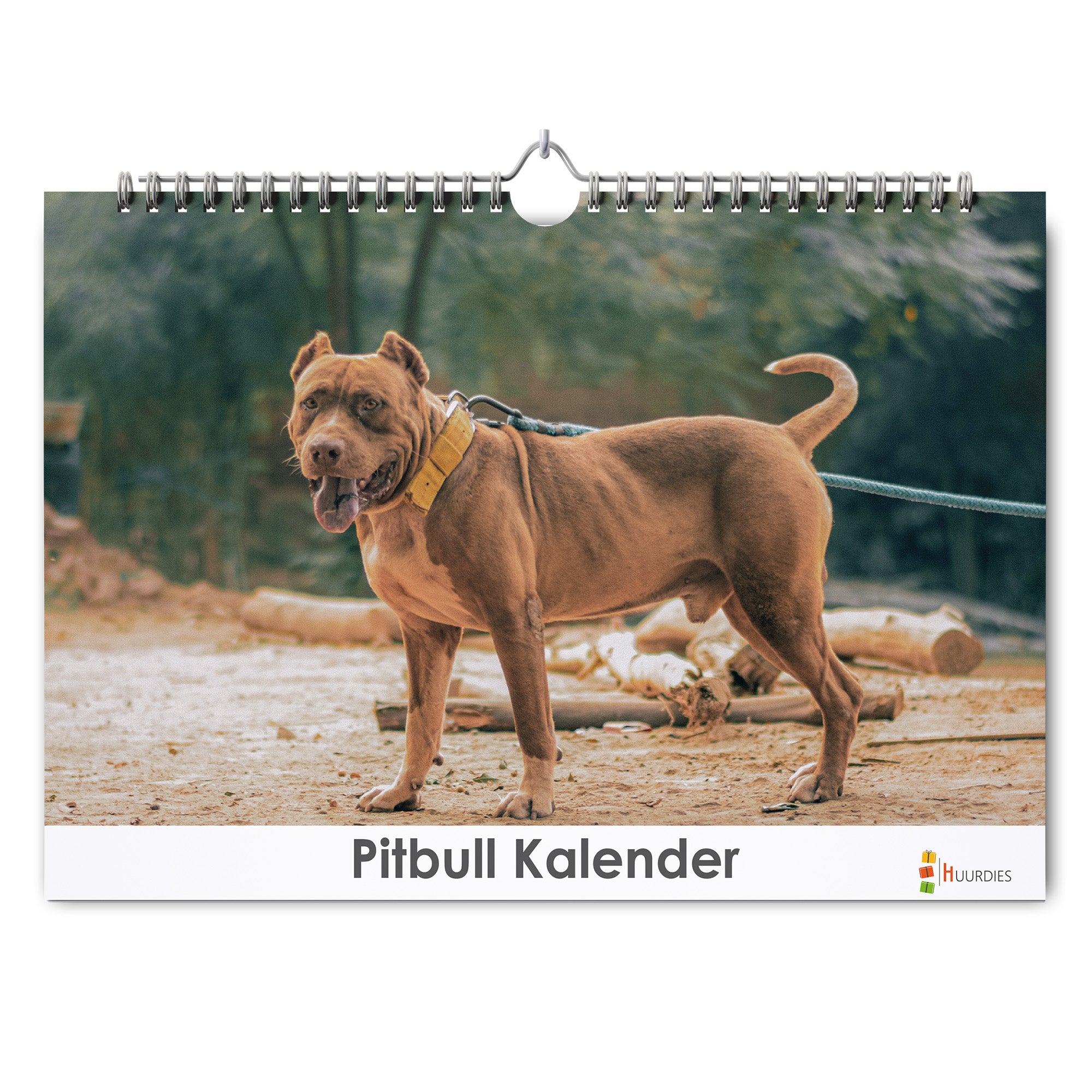 Pitbull verjaardagskalender met afbeelding van pitbull, Huurdies
