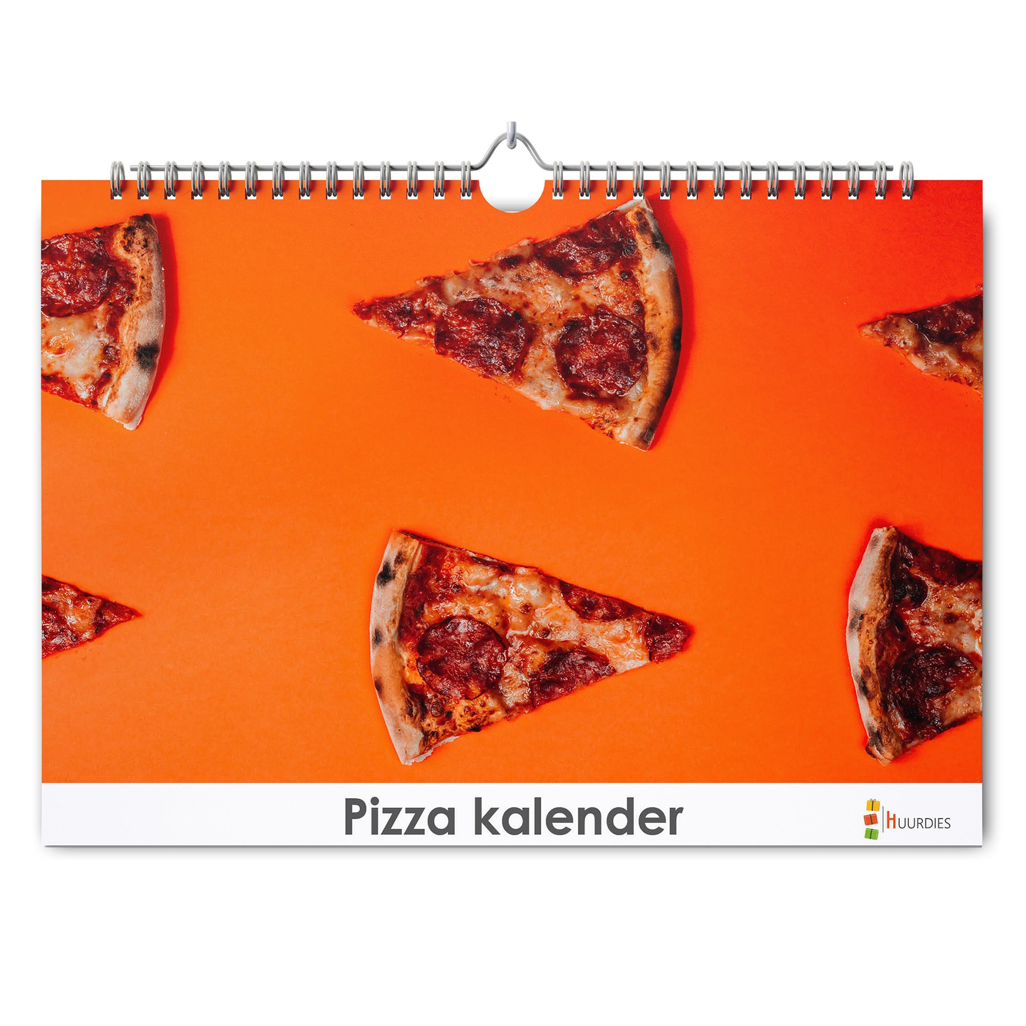 Pizza verjaardagskalender met afbeelding van pizza, Huurdies
