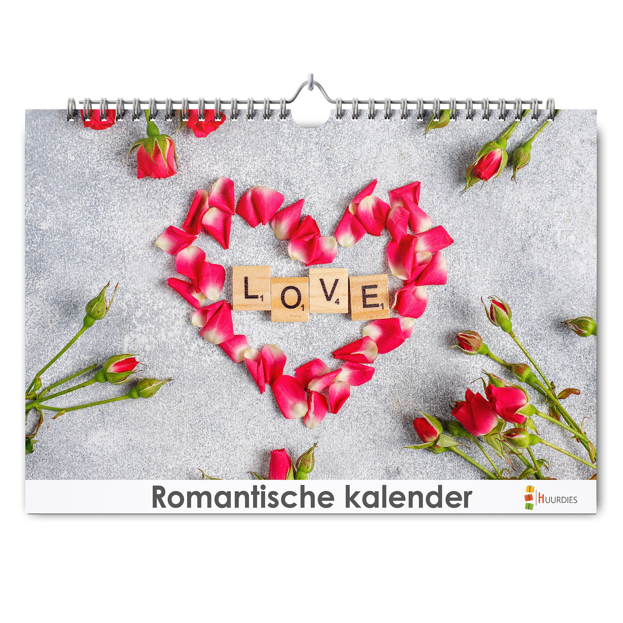 Romantische verjaardagskalender met afbeelding van romantische, Huurdies