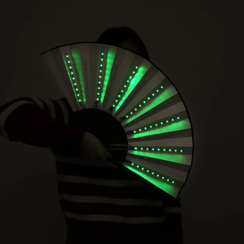 Festival Waaier met LED Licht – Opvouwbare Disco Handwaaier