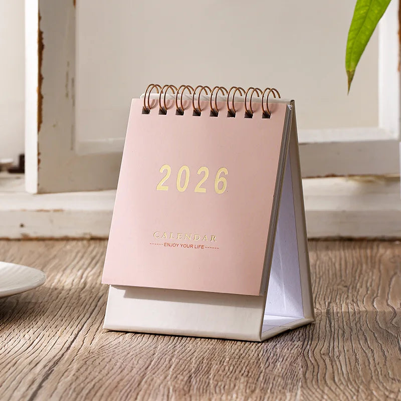 Bureaukalender roze aanzicht
