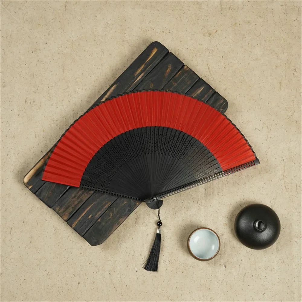 Houten Bamboe Vouwwaaier – Handgesneden Vintage Waaier – Klassieke Chinese Handwaaier