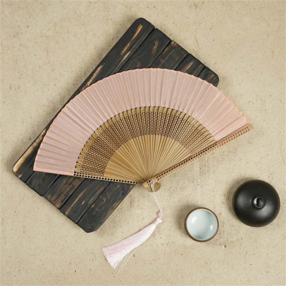 Houten Bamboe Vouwwaaier – Handgesneden Vintage Waaier – Klassieke Chinese Handwaaier