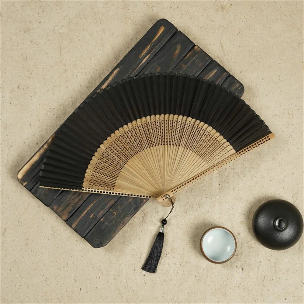 Houten Bamboe Vouwwaaier – Handgesneden Vintage Waaier – Klassieke Chinese Handwaaier