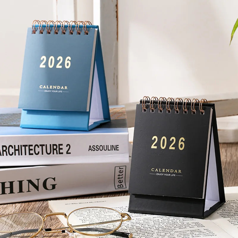 Bureaukalender blauw links en rechts zwart