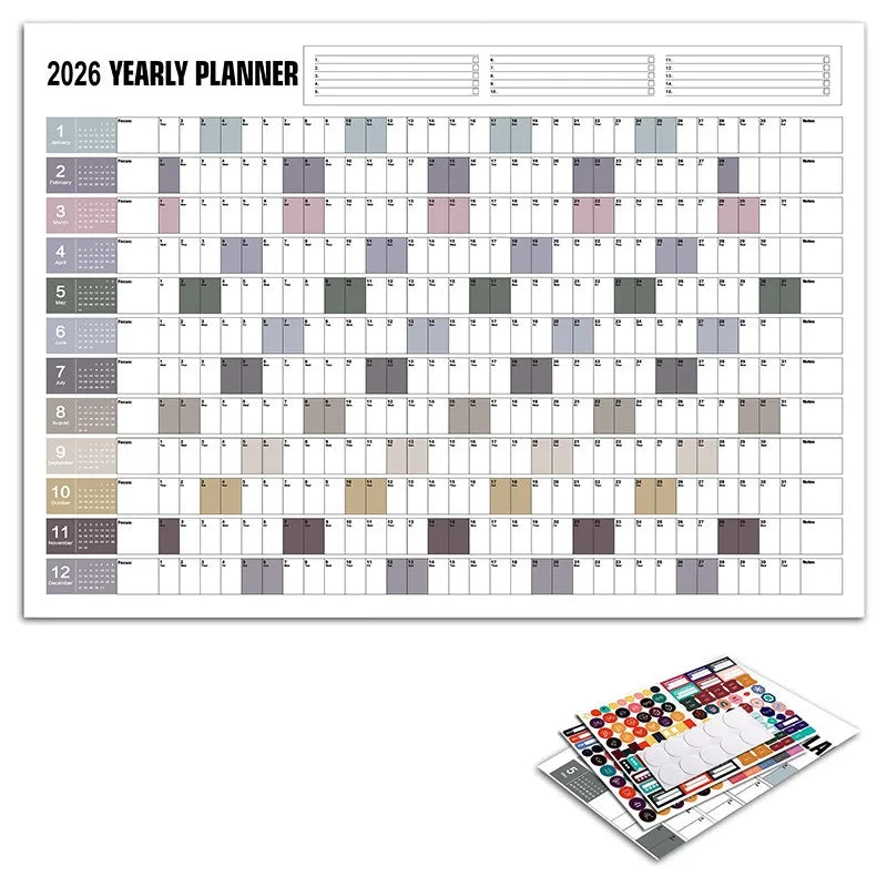 2026 jaarplanner - Engelstalig