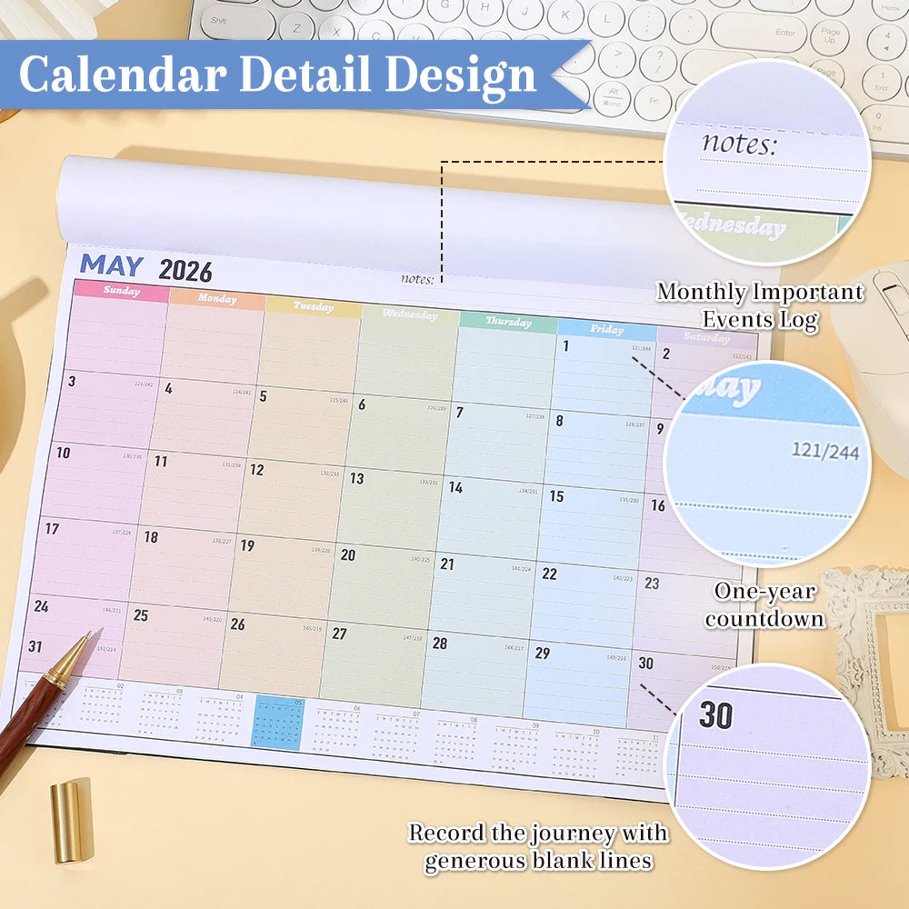 2026 maandplanner met transparante cover