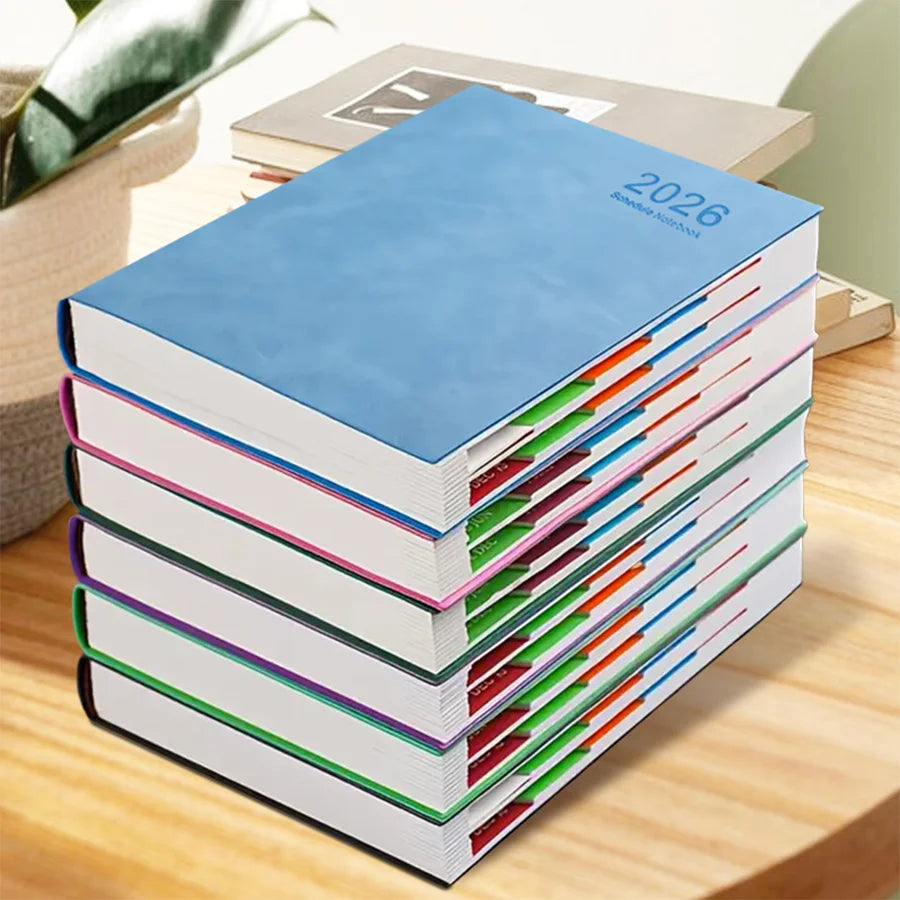 2026 A5 Agenda – 365 Dagen Planner met Dag- & Weekoverzicht – PU Leren Omslag