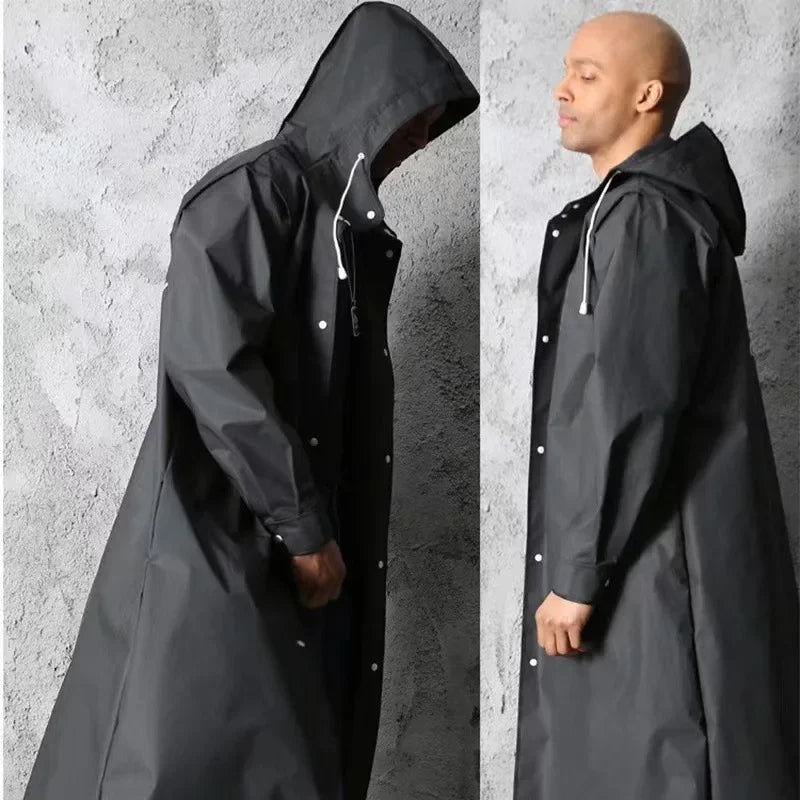 Poncho zwart Gedragen zijaanzicht