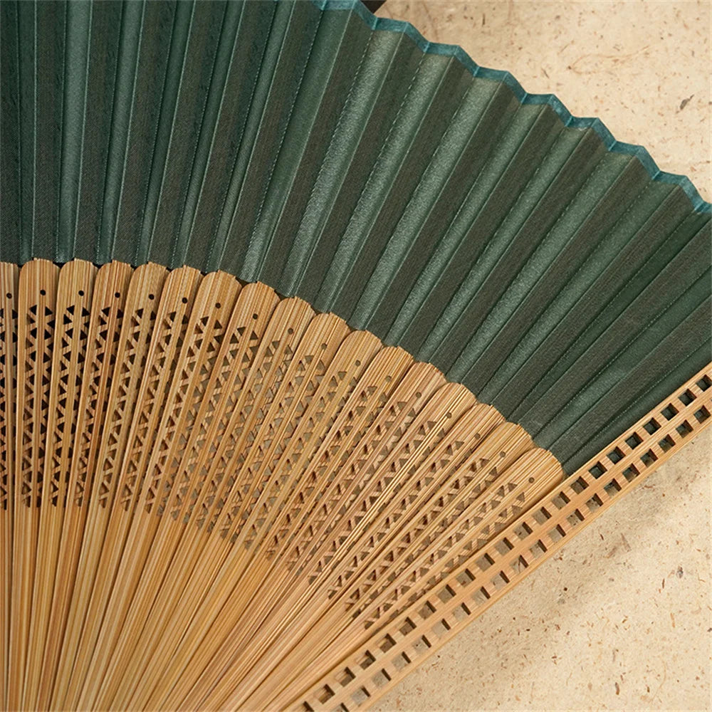 Houten Bamboe Vouwwaaier – Handgesneden Vintage Waaier – Klassieke Chinese Handwaaier