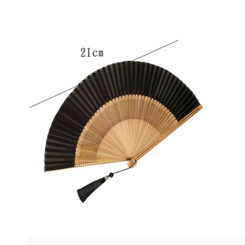 Houten Bamboe Vouwwaaier – Handgesneden Vintage Waaier – Klassieke Chinese Handwaaier