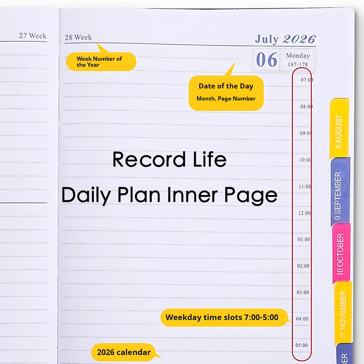 2026 Planner - januari t/m december – A5 wekelijks & maandelijks – Engels – PU Leather omslag