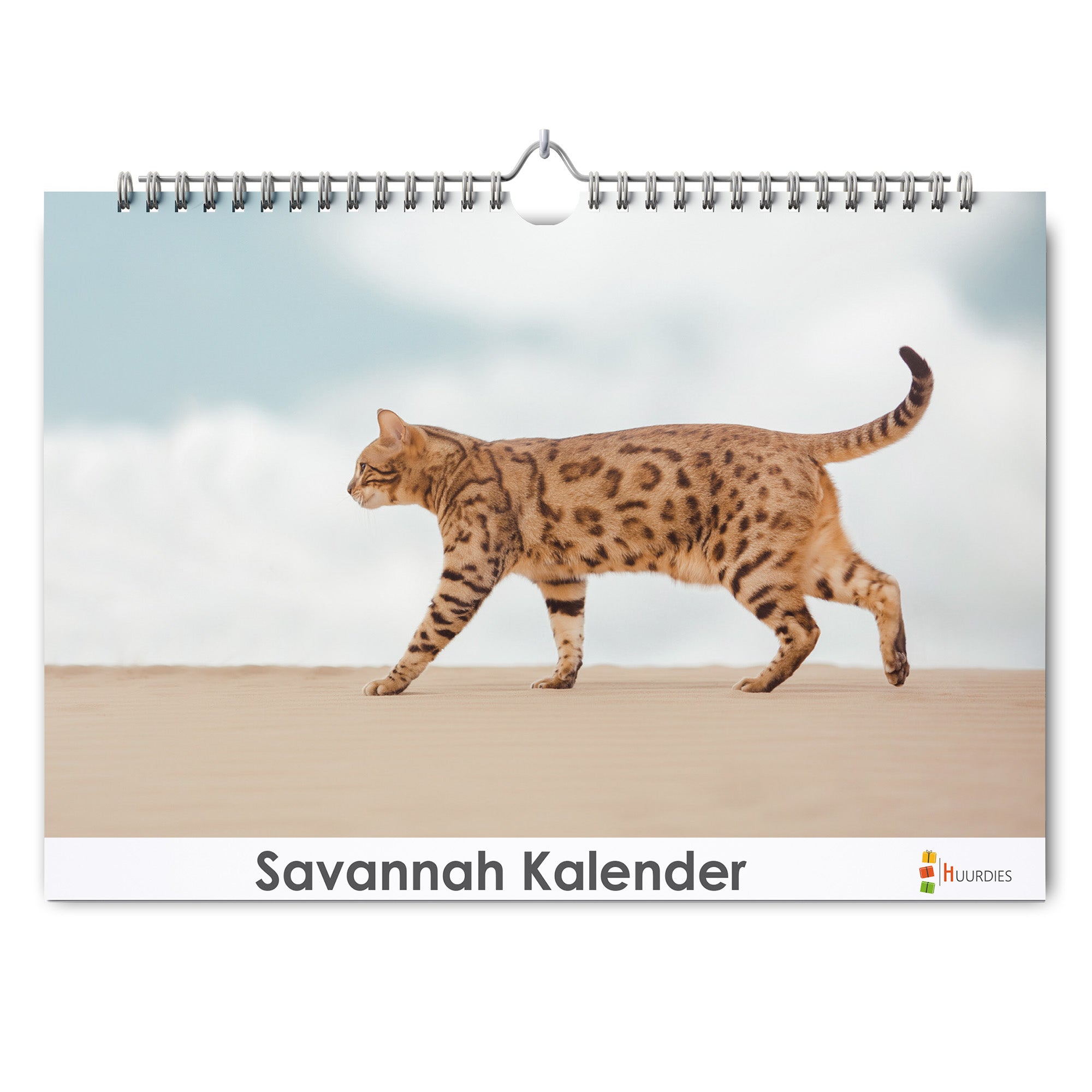 Savannah Kat verjaardagskalender met afbeelding van savannah kat, Huurdies