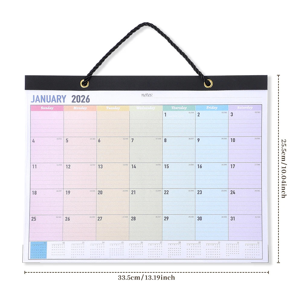 2026 maandplanner met transparante cover