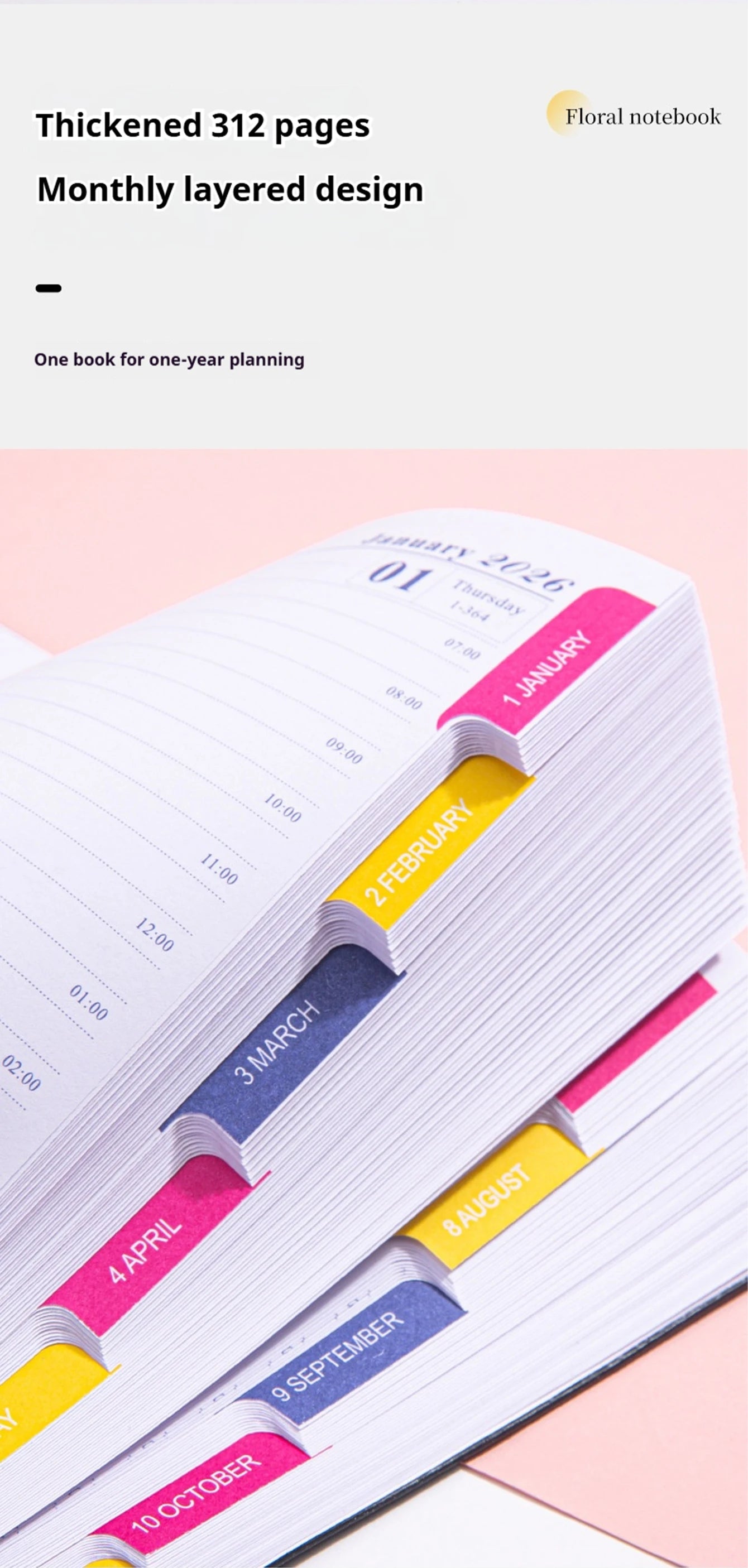 2026 Planner - januari t/m december – A5 wekelijks & maandelijks – Engels – PU Leather omslag