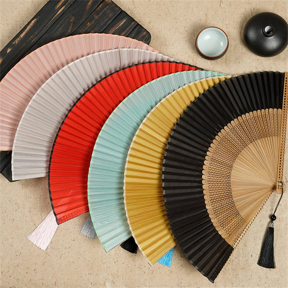 Houten Bamboe Vouwwaaier – Handgesneden Vintage Waaier – Klassieke Chinese Handwaaier