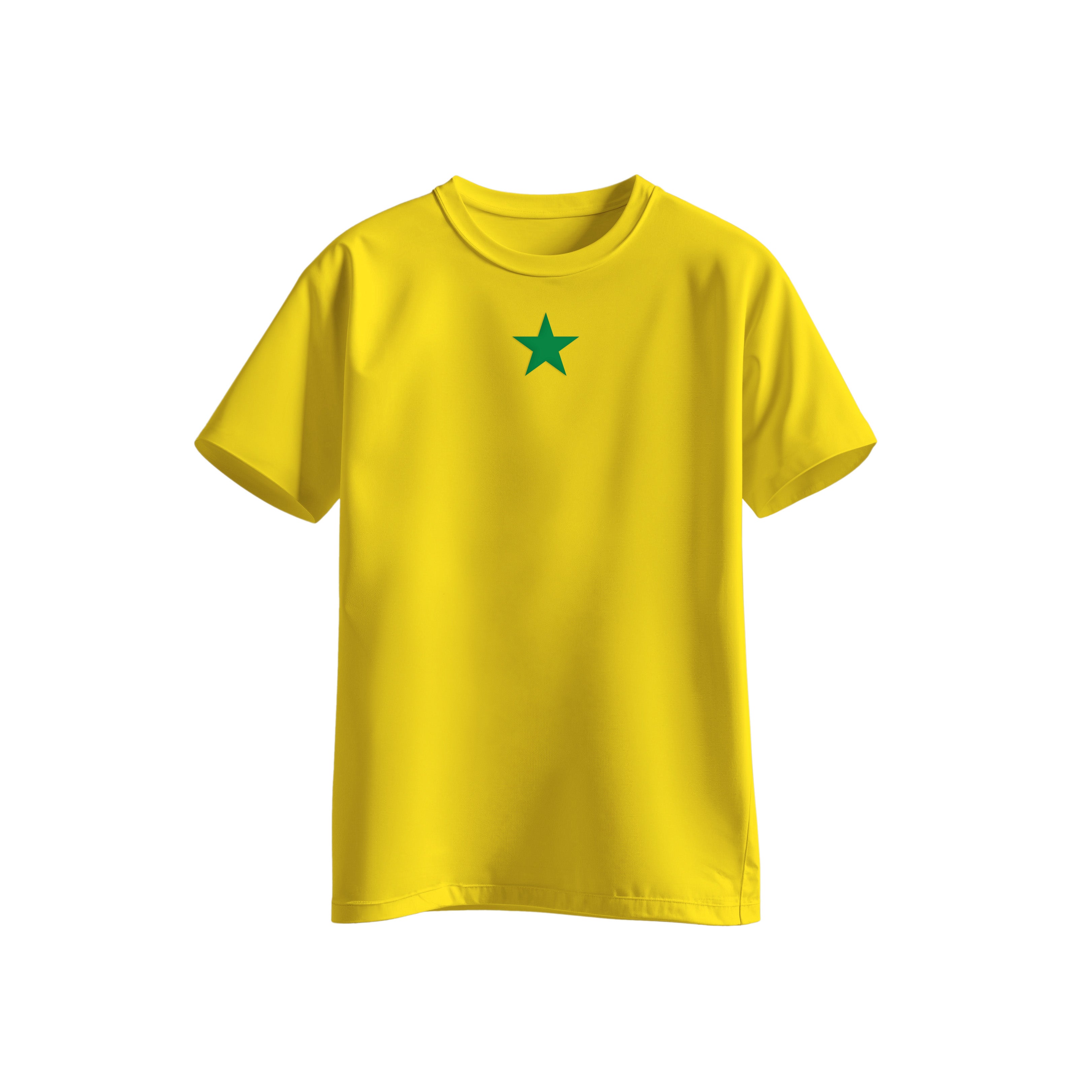 Senegal T-shirt zwart met vlaglogo midden borst casual stijl