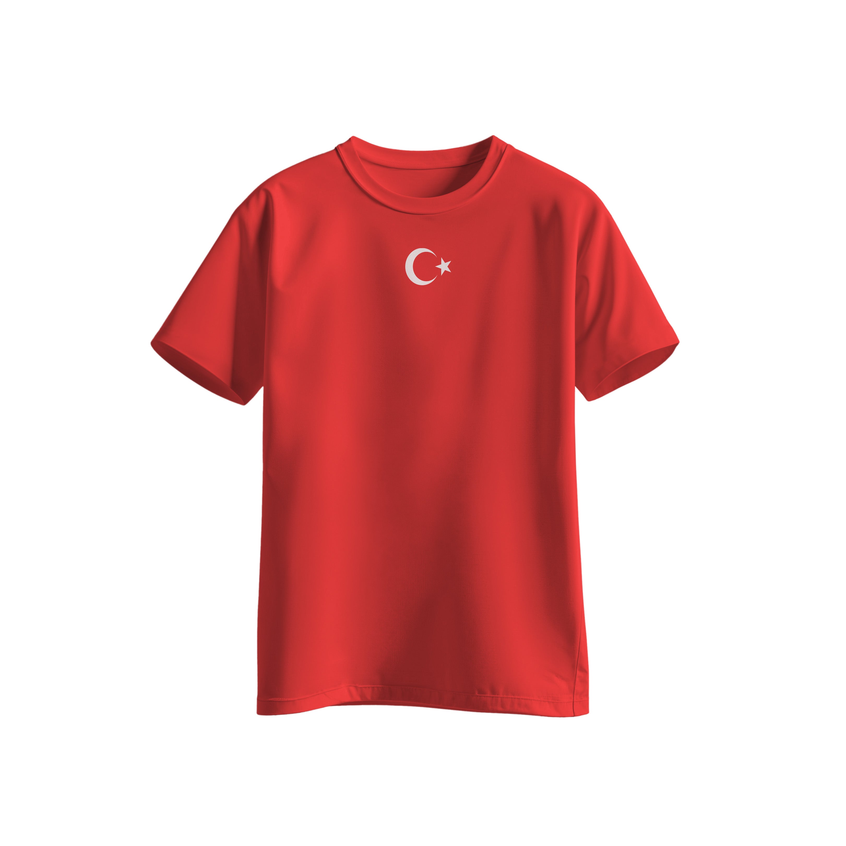 Turkije T-shirt zwart met rode maan ster logo midden borst