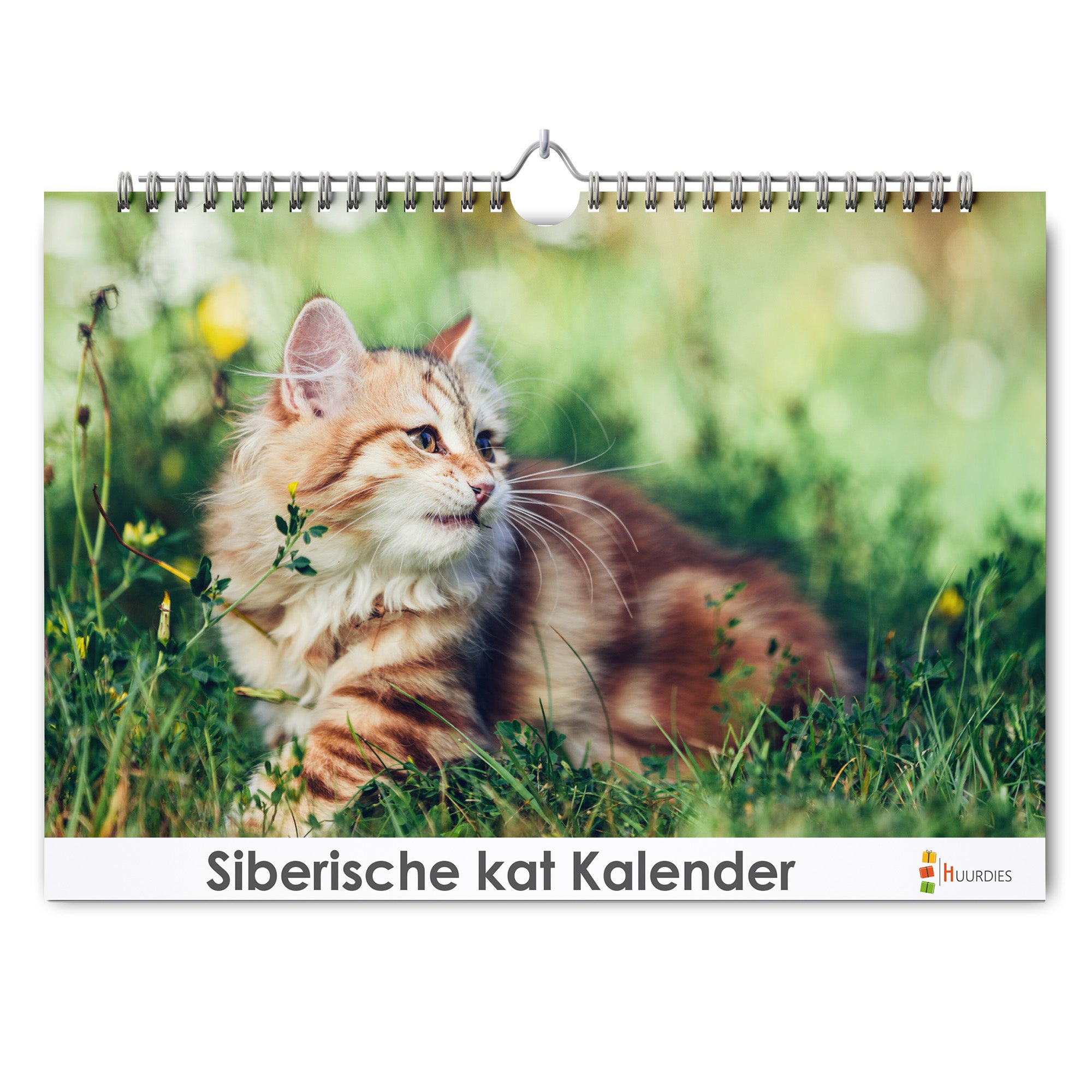 Siberische Kat verjaardagskalender met afbeelding van siberische kat, Huurdies