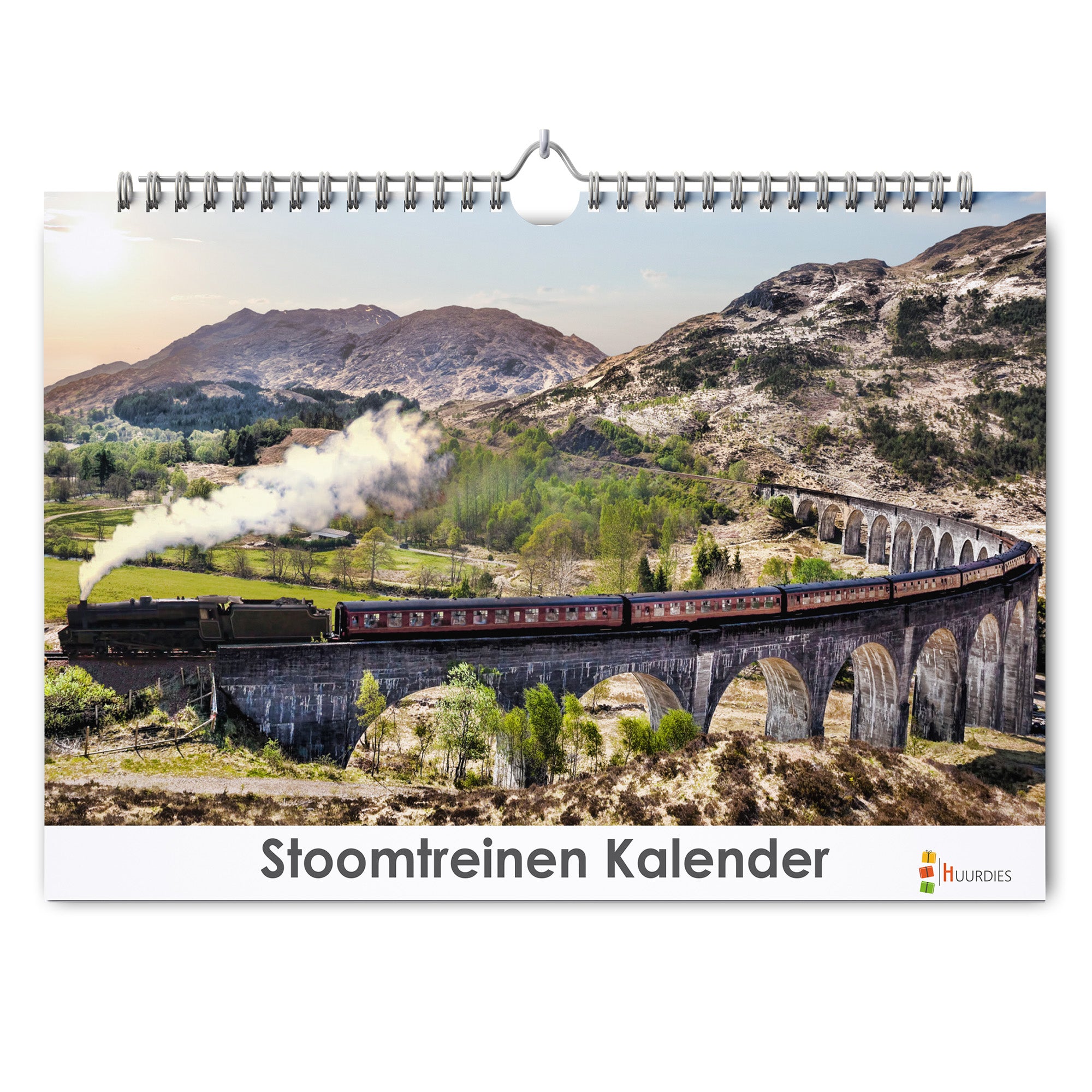 Stoomtreinen verjaardagskalender met afbeelding van stoomtreinen, Huurdies