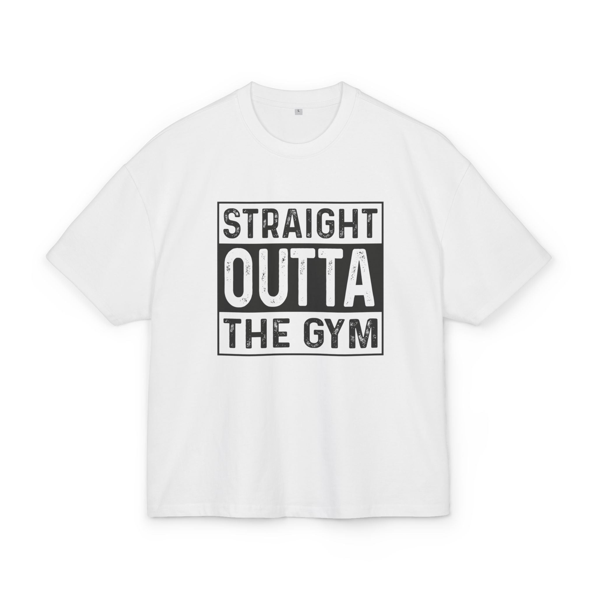 Straight outta the gym t-shirt wit vooraanzicht
