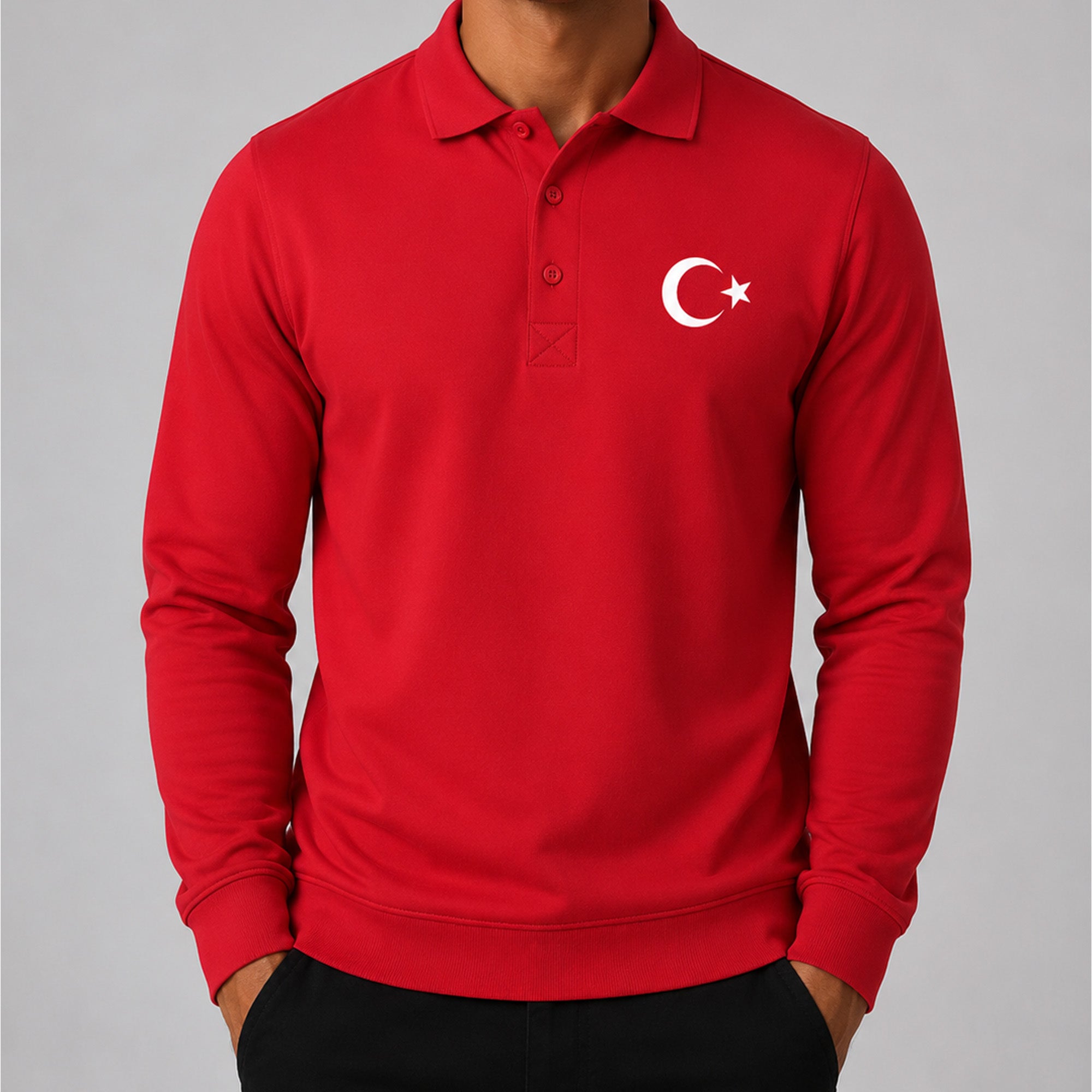 Turkije Polosweater gedragen door man