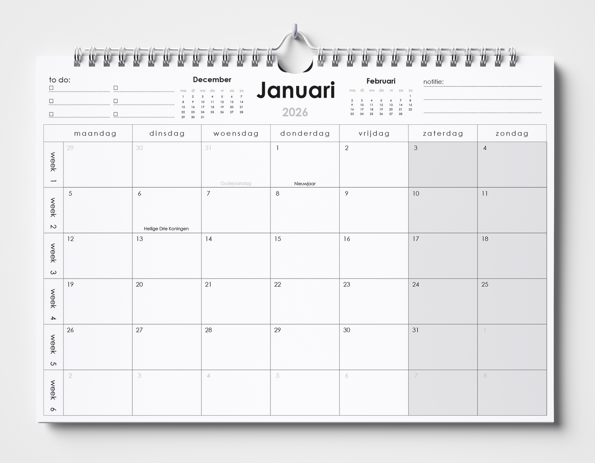 2026 kalender - Huurdies