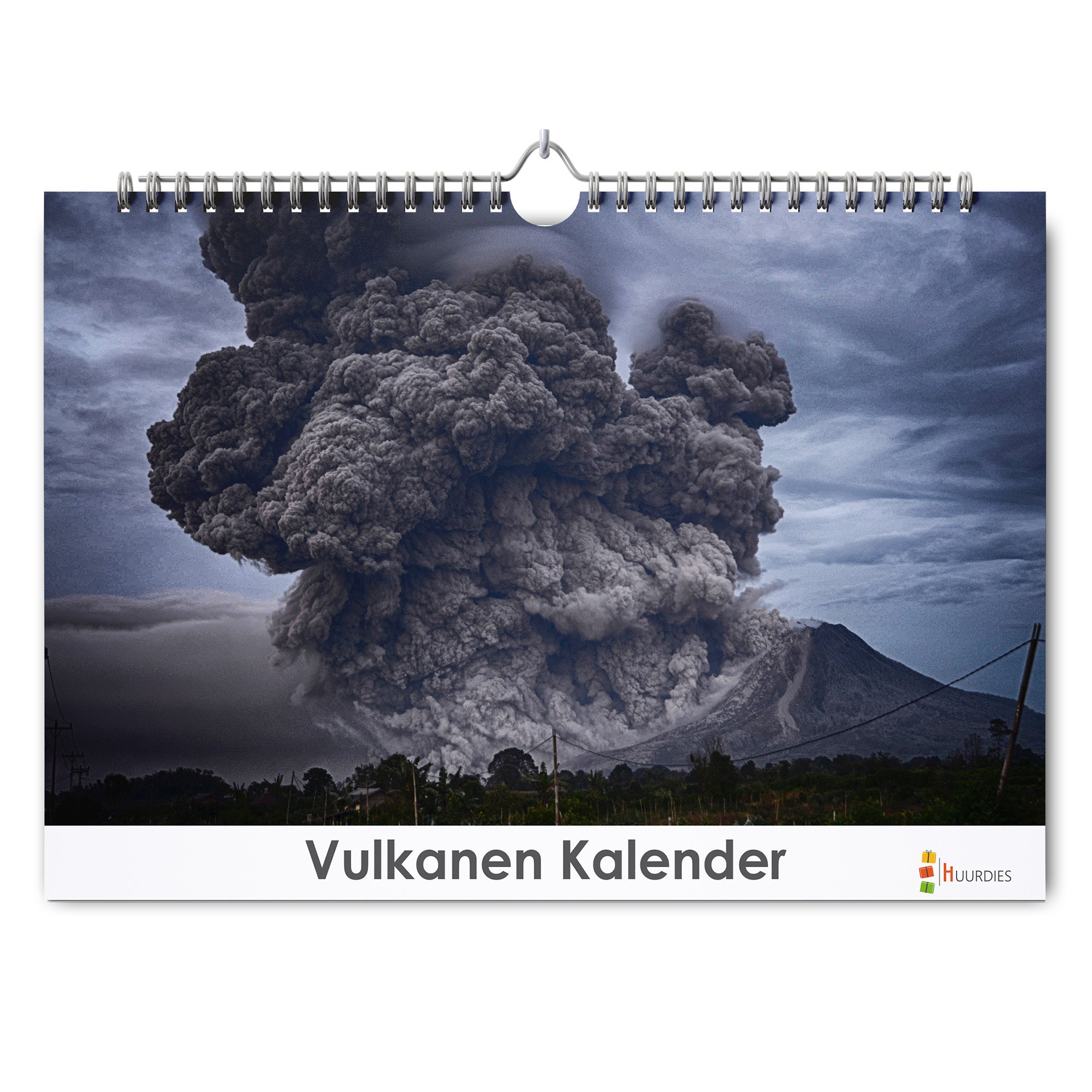 Vulkanen verjaardagskalender met afbeelding van vulkanen, Huurdies