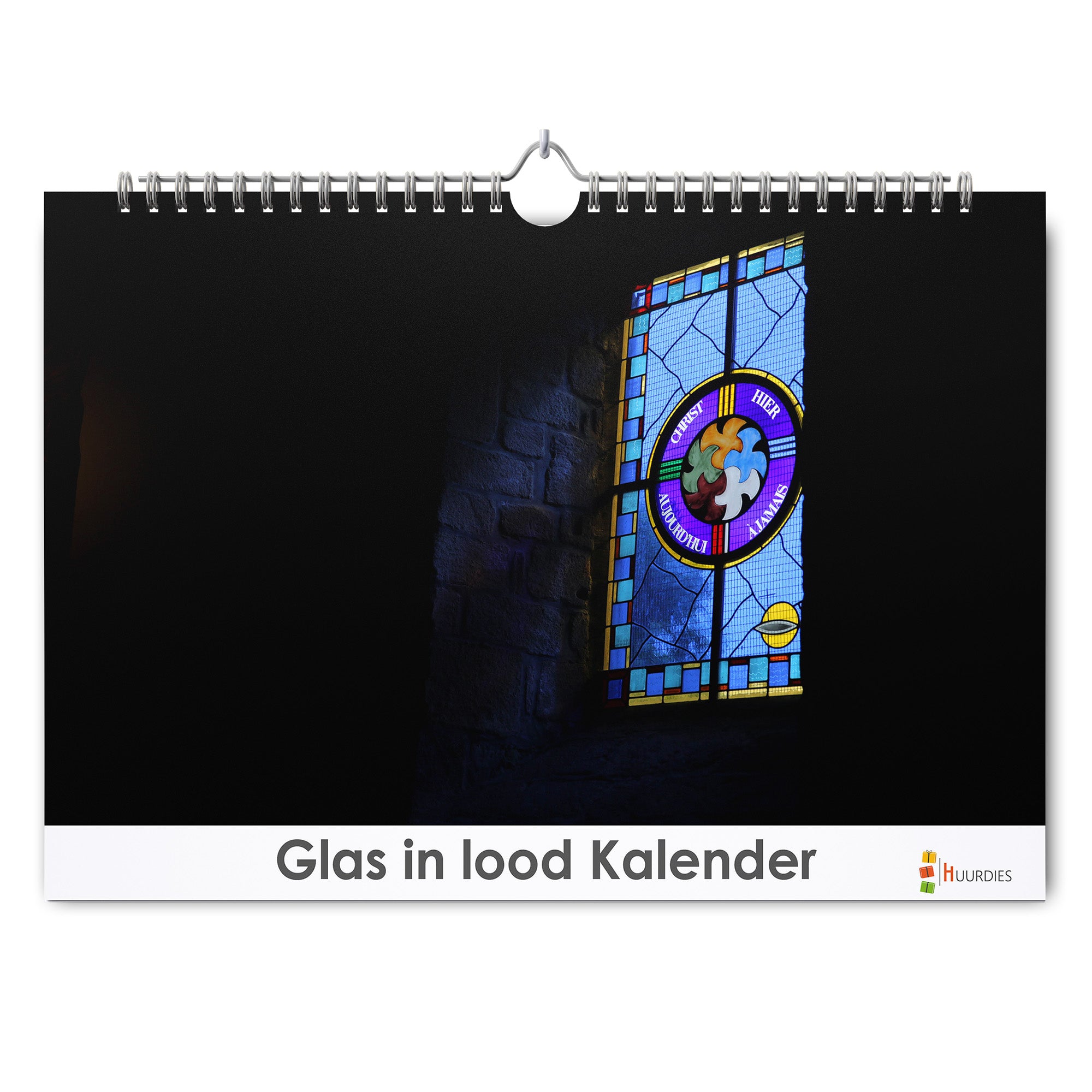 Glas in Lood verjaardagskalender met afbeelding van glas in lood, Huurdies