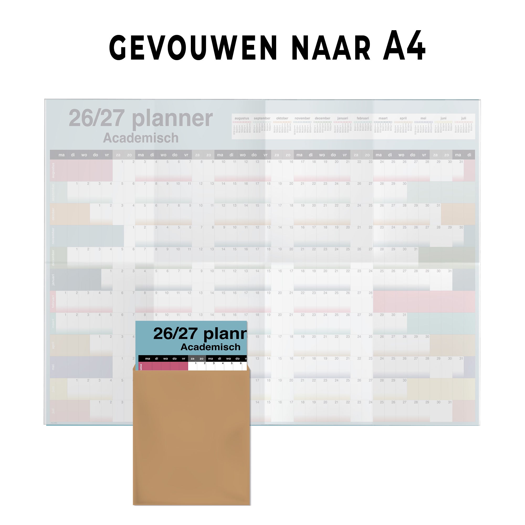 Jaarplanner gevouwen naar A4