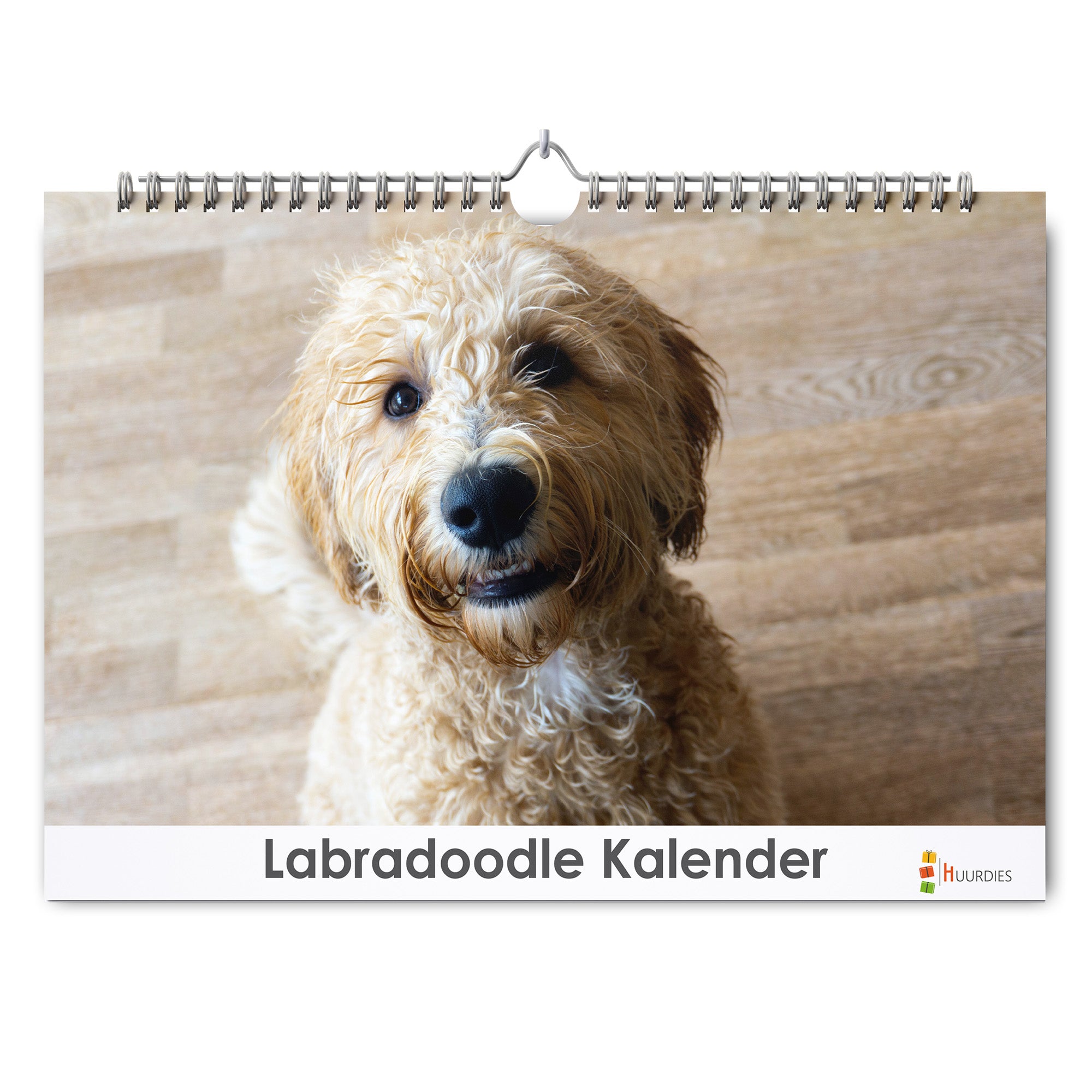 Labradoodle verjaardagskalender met afbeelding van labradoodle, Huurdies
