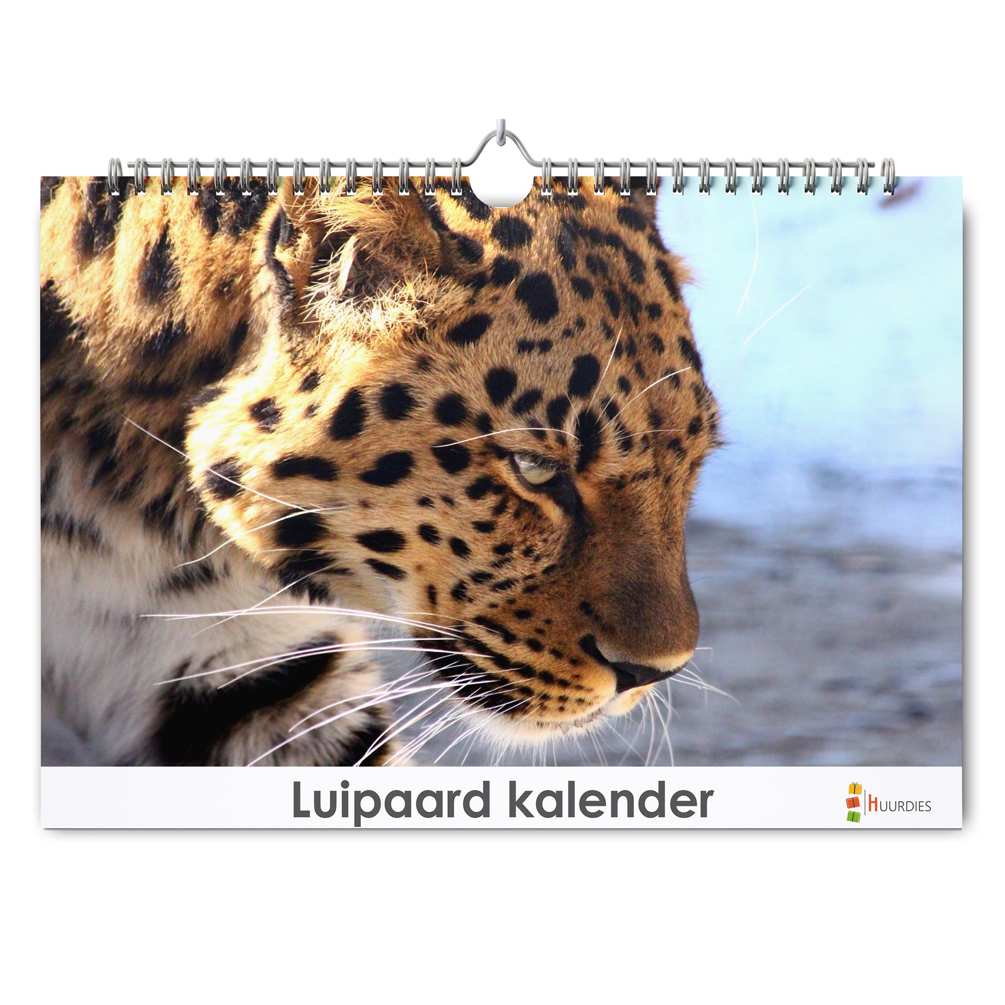 Luipaard verjaardagskalender met afbeelding van luipaard, Huurdies