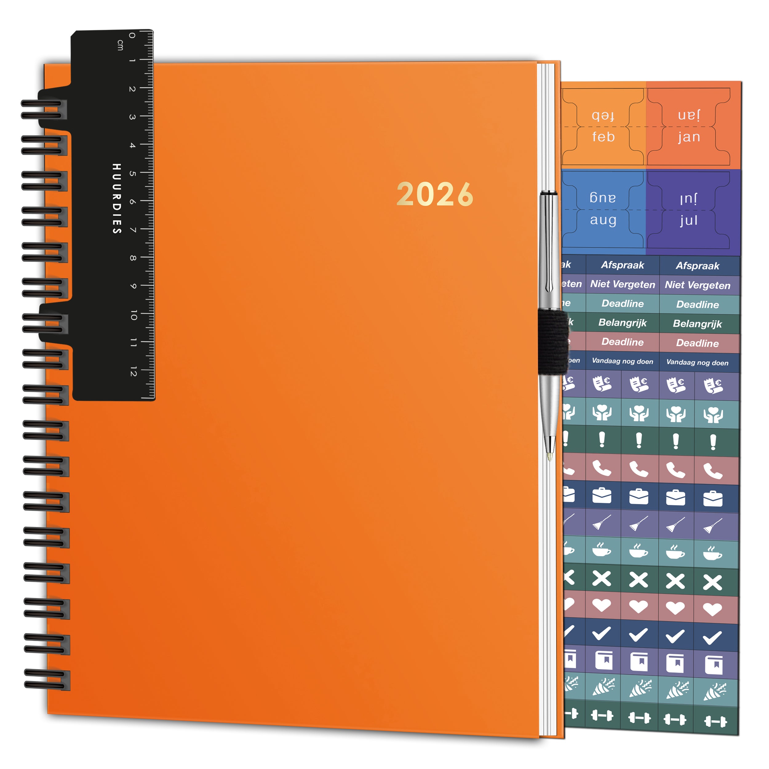 Agenda 2026 Hardcover Krasvast gelamineerd met Goudfolie