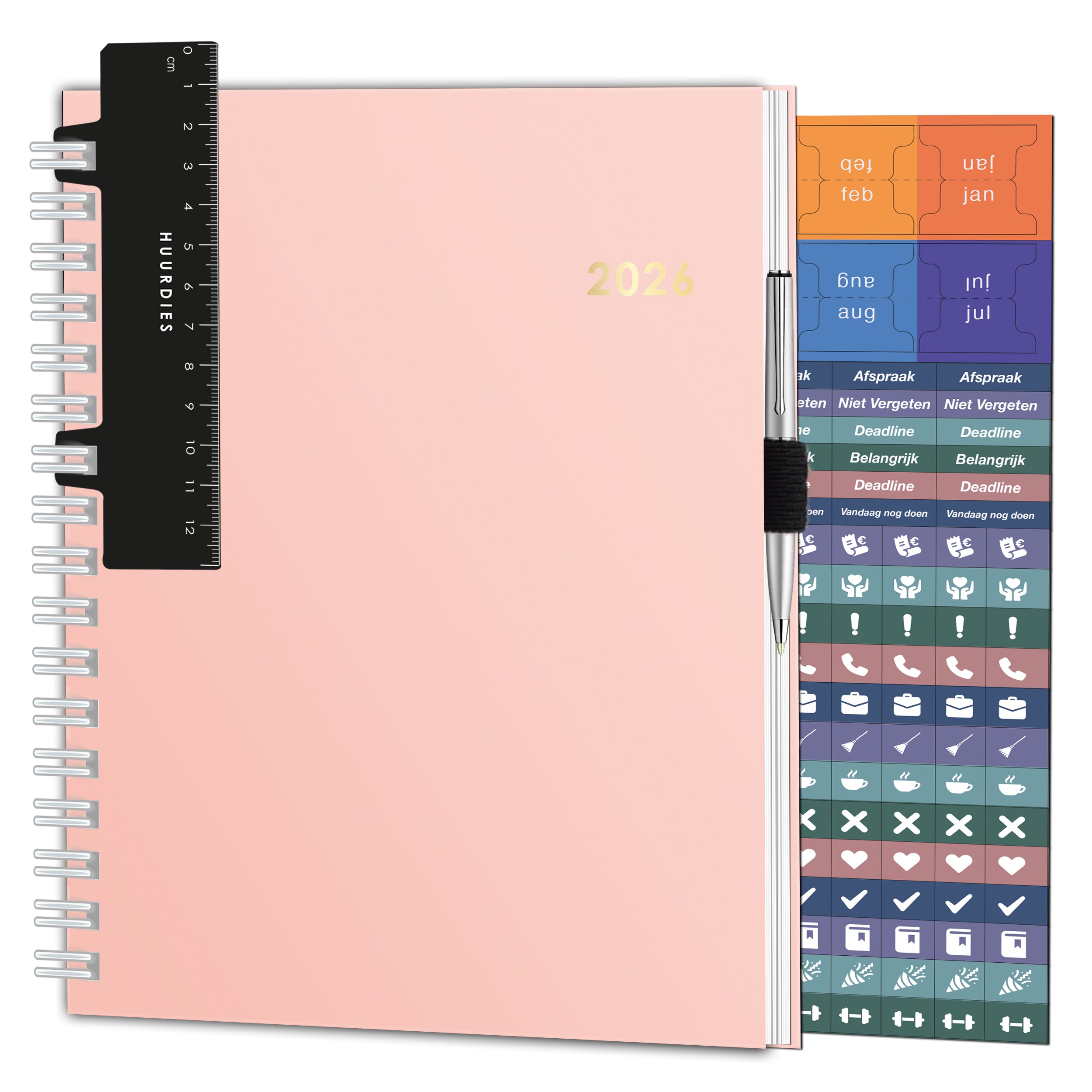 Agenda 2026 Hardcover Krasvast gelamineerd met Goudfolie