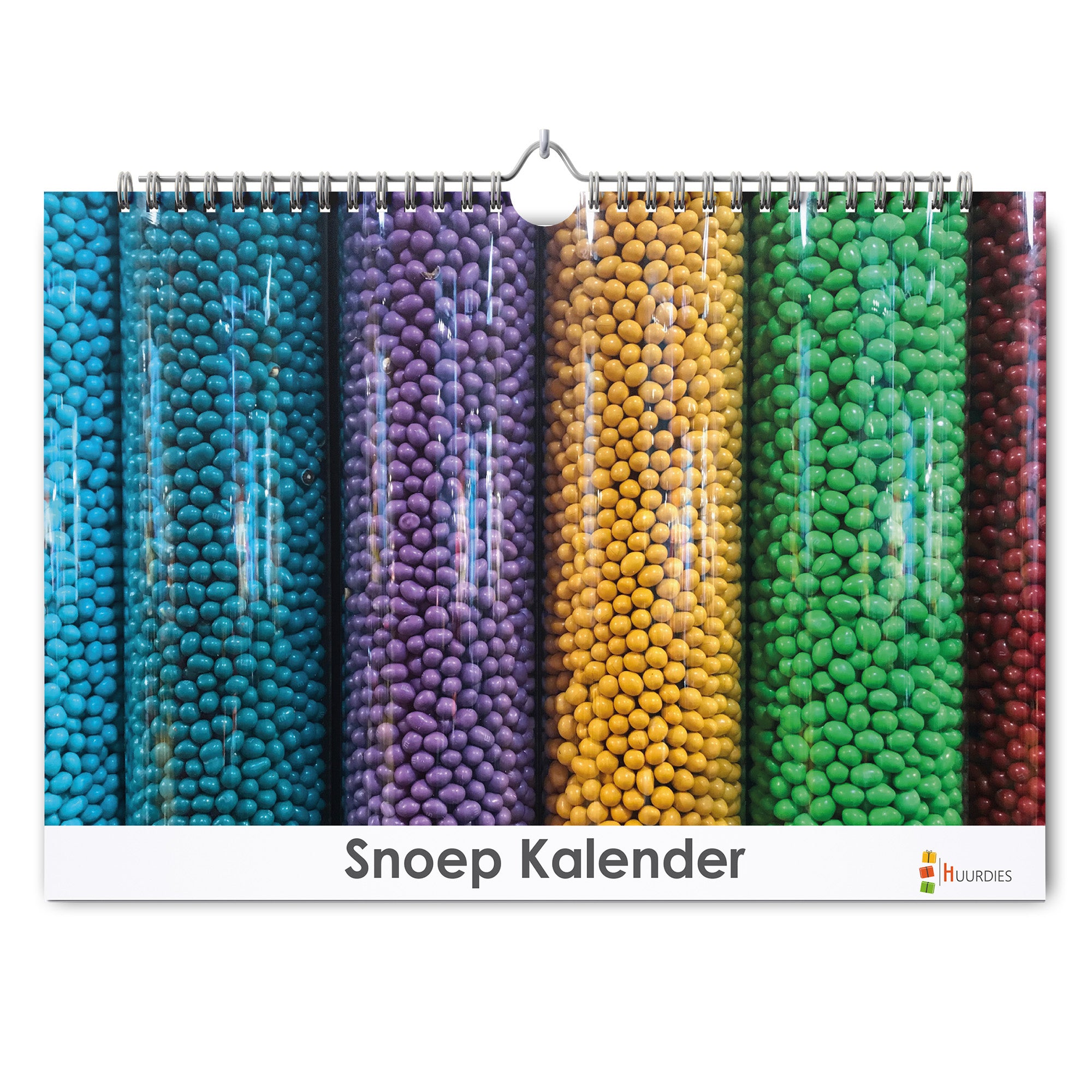 Snoep verjaardagskalender met afbeelding van snoep, Huurdies