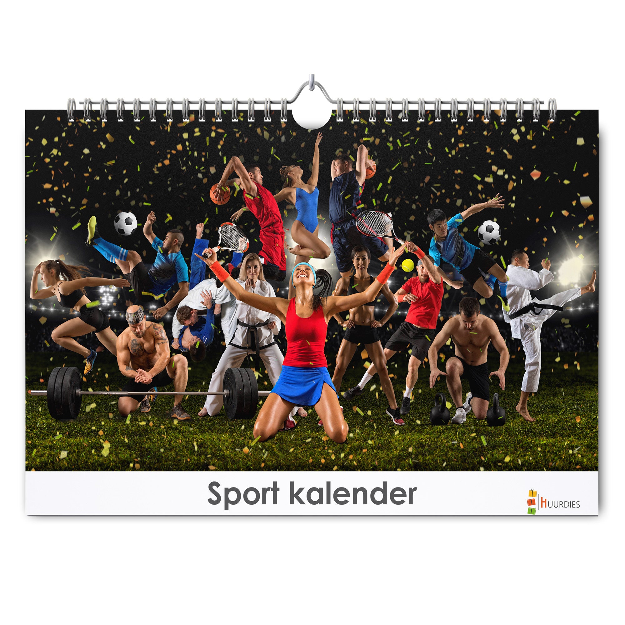 Sport verjaardagskalender met afbeelding van sport, Huurdies