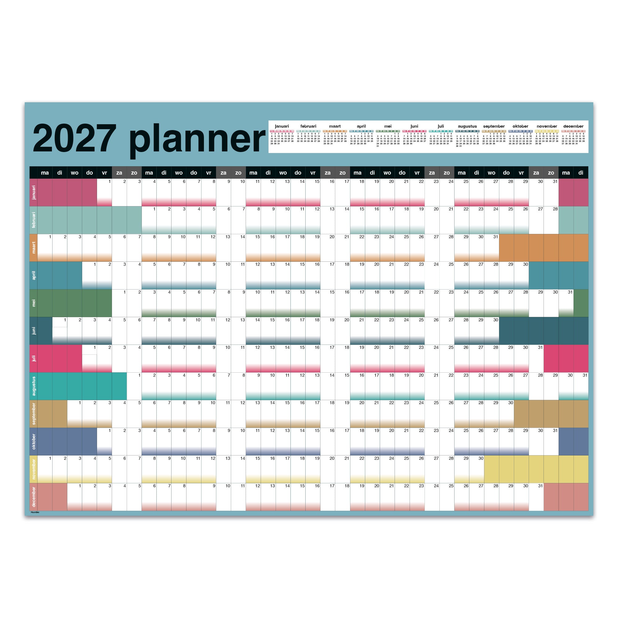 Jaarplanner 2027 vooraanzicht