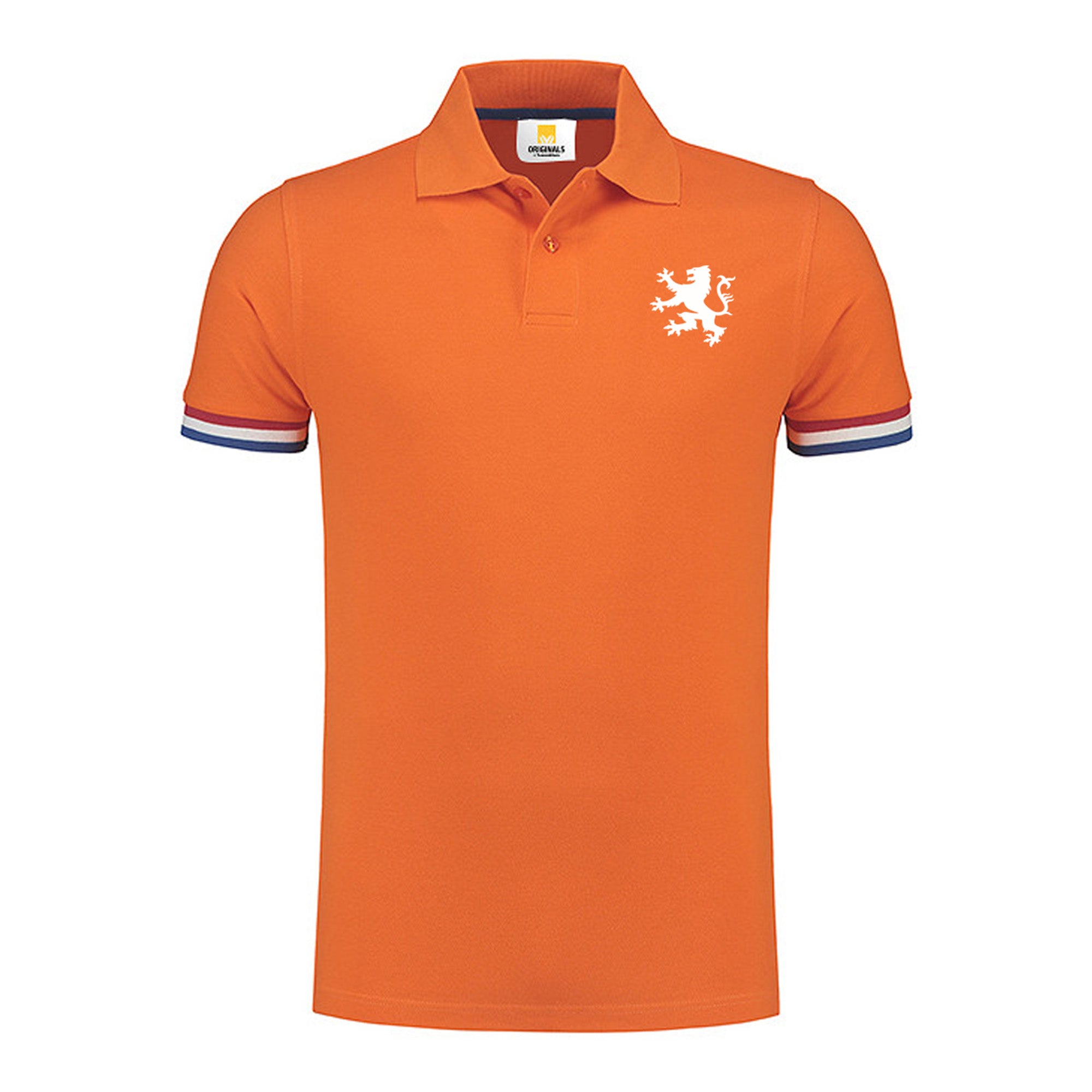 Nederland Polo T-shirt vrouwen met witte bedrukking op de voorkant van de linkerborst , Huurdies
